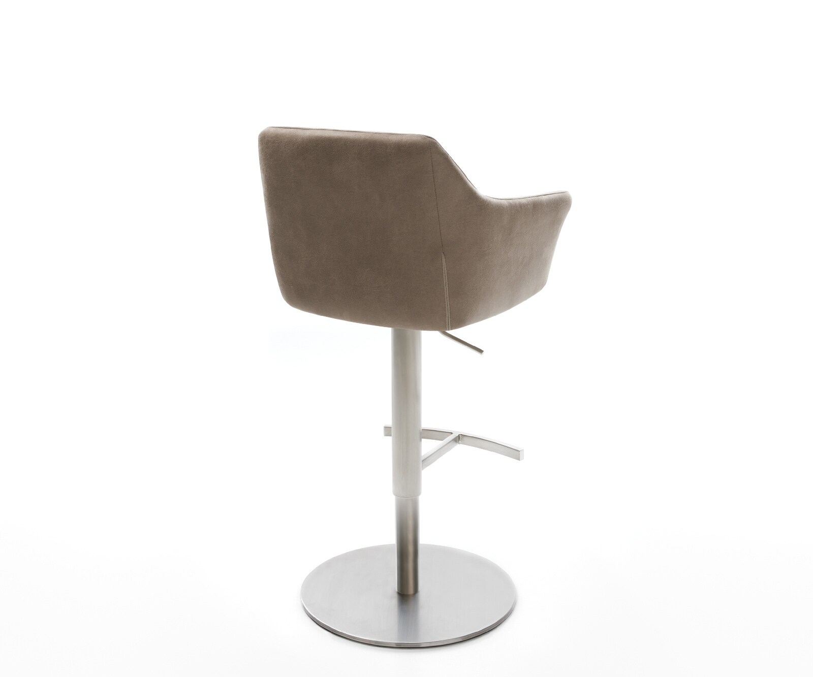 Barstoel Yulo-Flex vintage taupe draaivoet hoogteverstelbaar roestvrijstaal 5