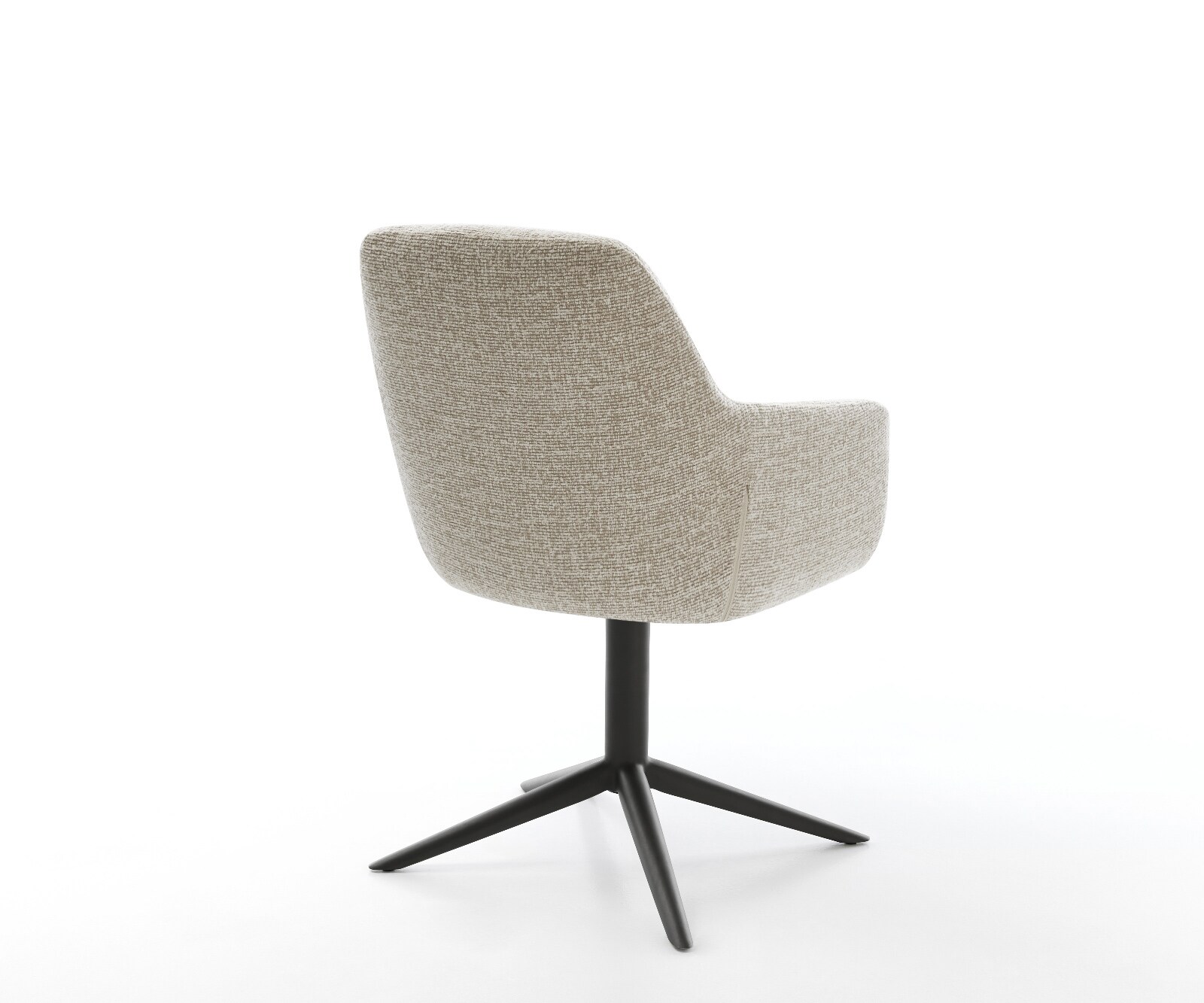 Draaistoel Pejo-Flex geweven stof beige kruispoot zwart 360° draaibaar rocker-functie pocketveer kern 5