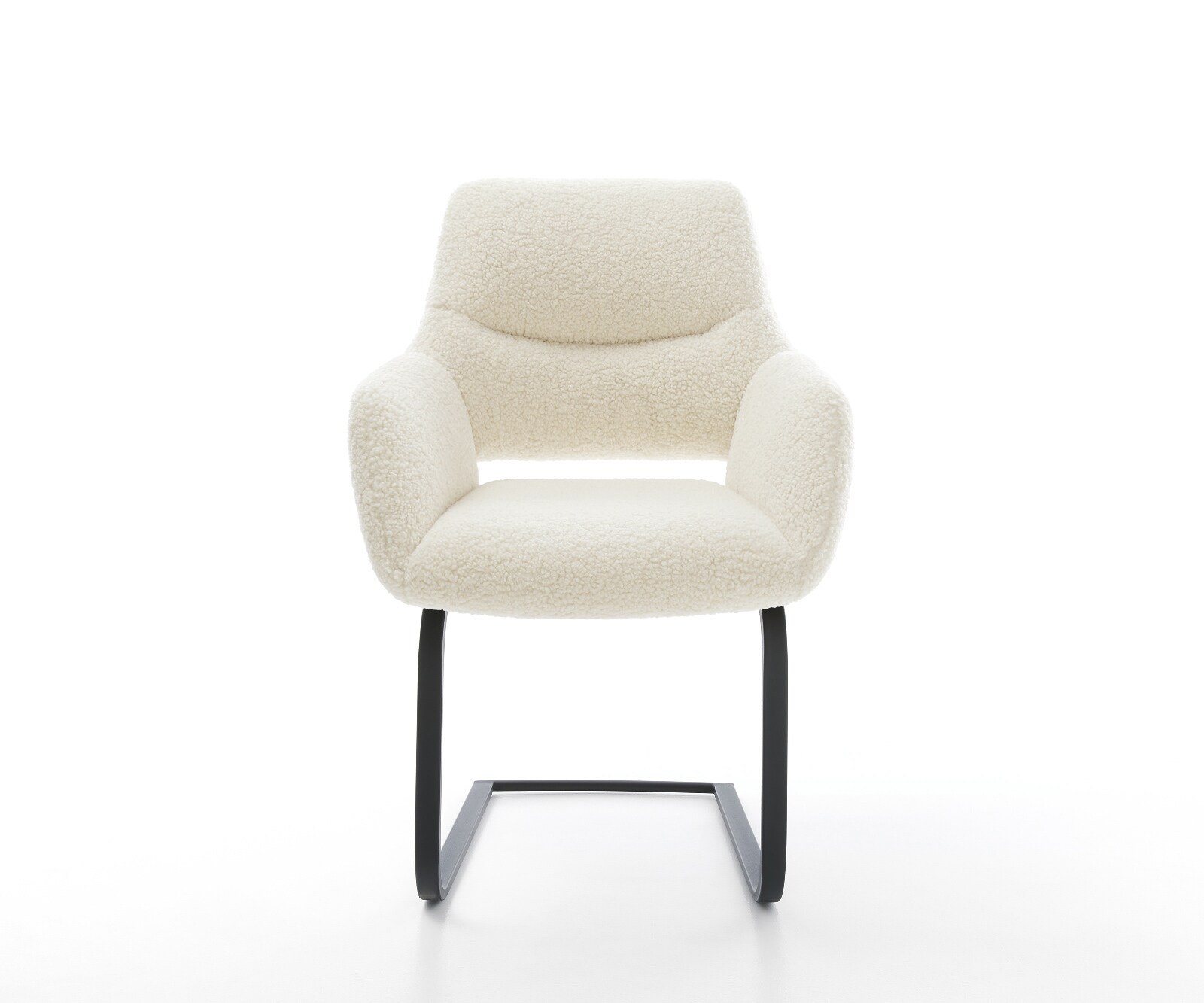 Sledemodel Yago-Flex met armleuning teddy beige sledemodel vlak zwart pocketveer kern 2