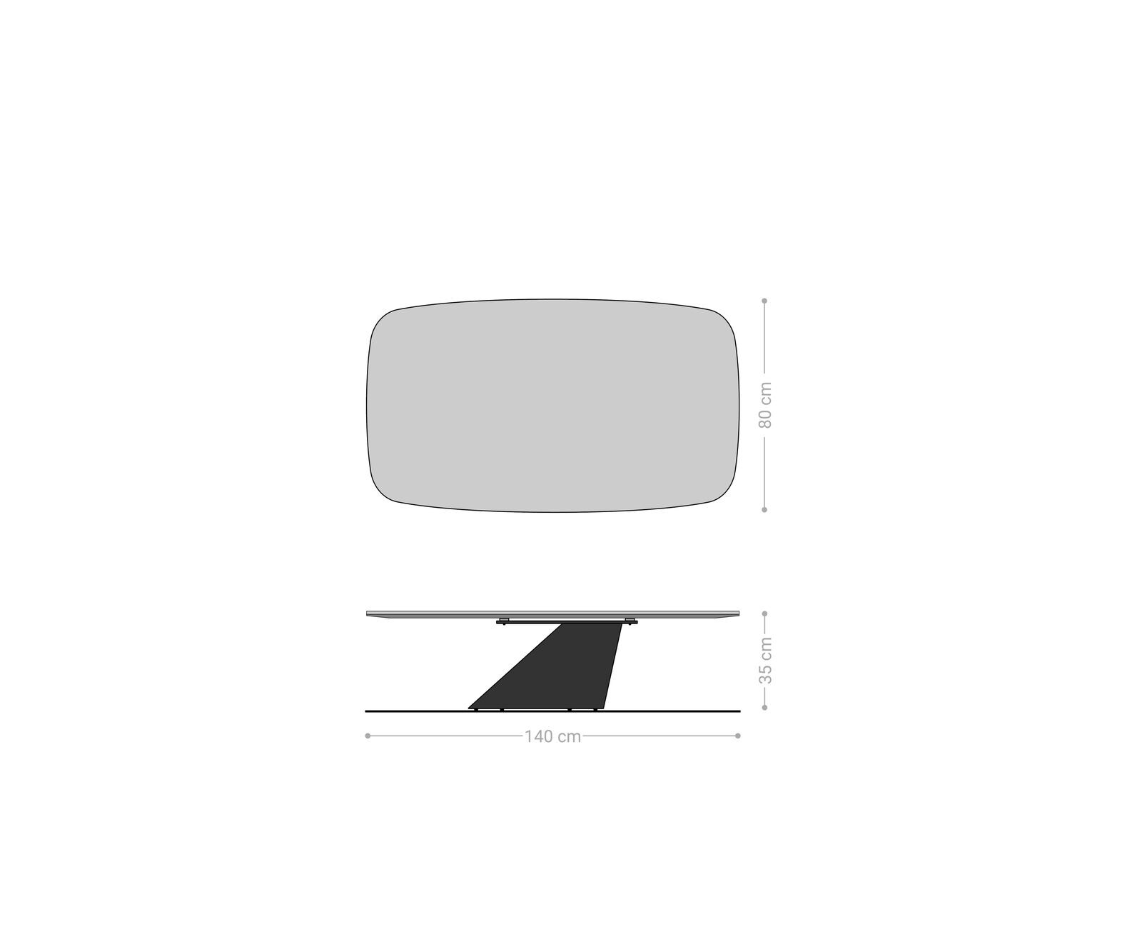 Salontafel Edge Boot 140x80 cm keramiek Laminam® Emperador Extra Lucidato donkerbruin Conis metallic zilver 8