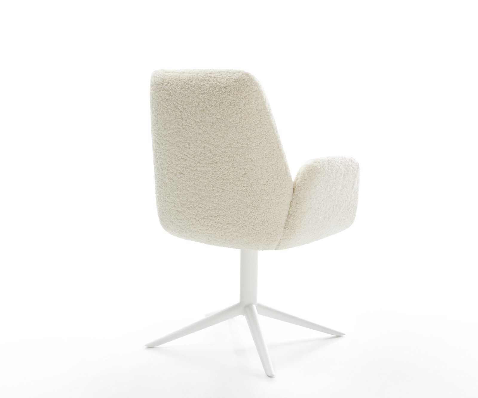 Draaistoel Zoa-Flex teddy beige kruispoot wit 360° draaibaar rocker-functie pocketveer kern 3