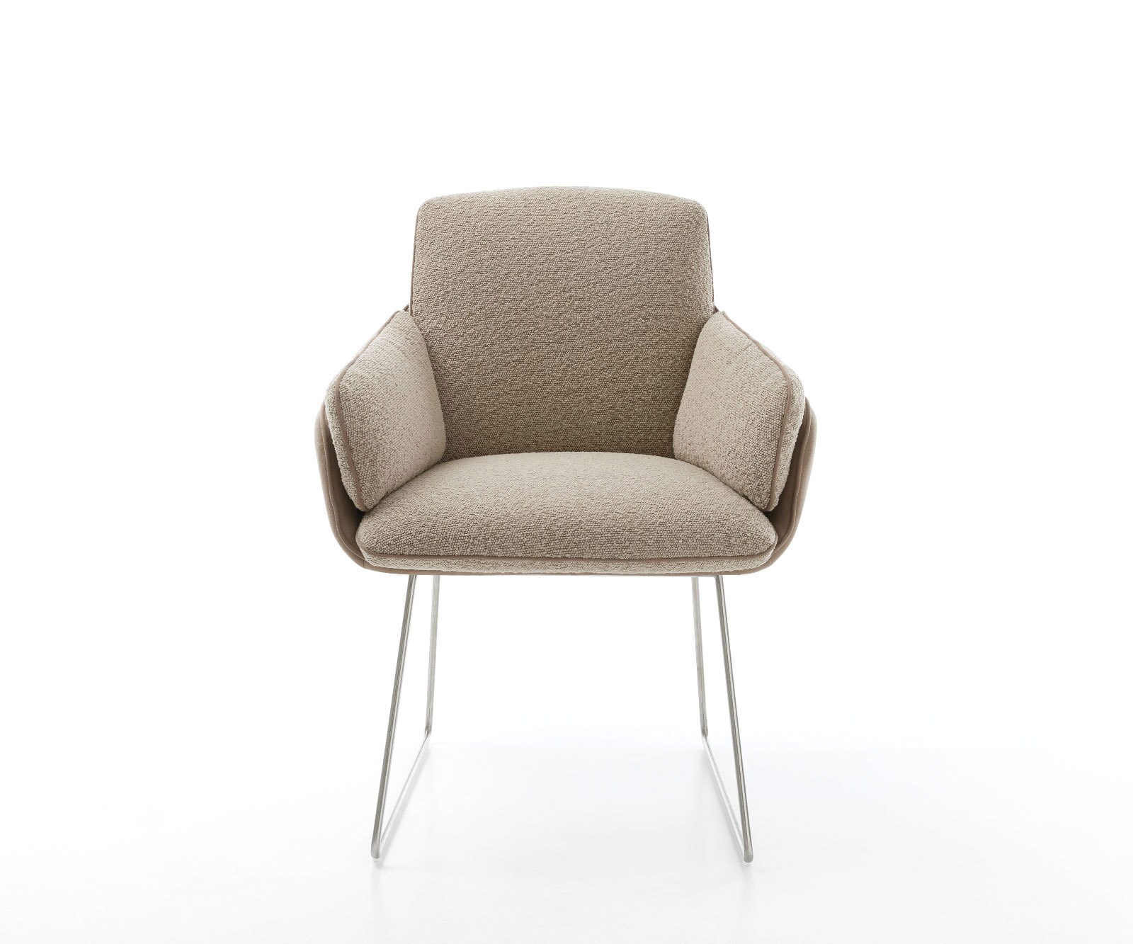 Eetkamerstoel Luan-Flex met armleuning materiaalmix mud slipframe roestvrij staal 1 Eetkamerstoel Luan-Flex met armleuning materiaalmix mud slipframe roestvrij staal 1