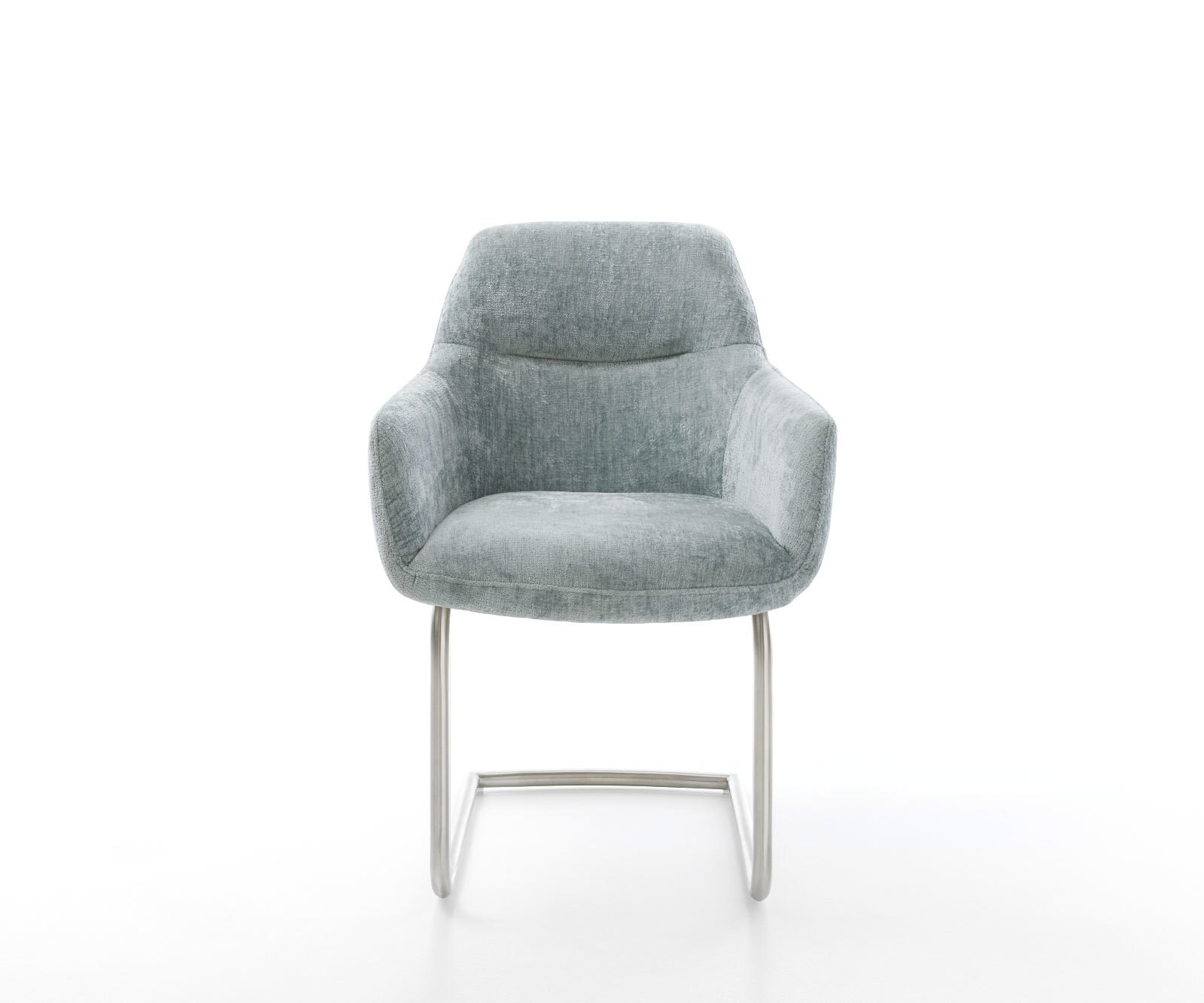 Sledemodel Pejo-Flex chenille pastelblauw sledemodel rond roestvrij staal pocketveer kern 2