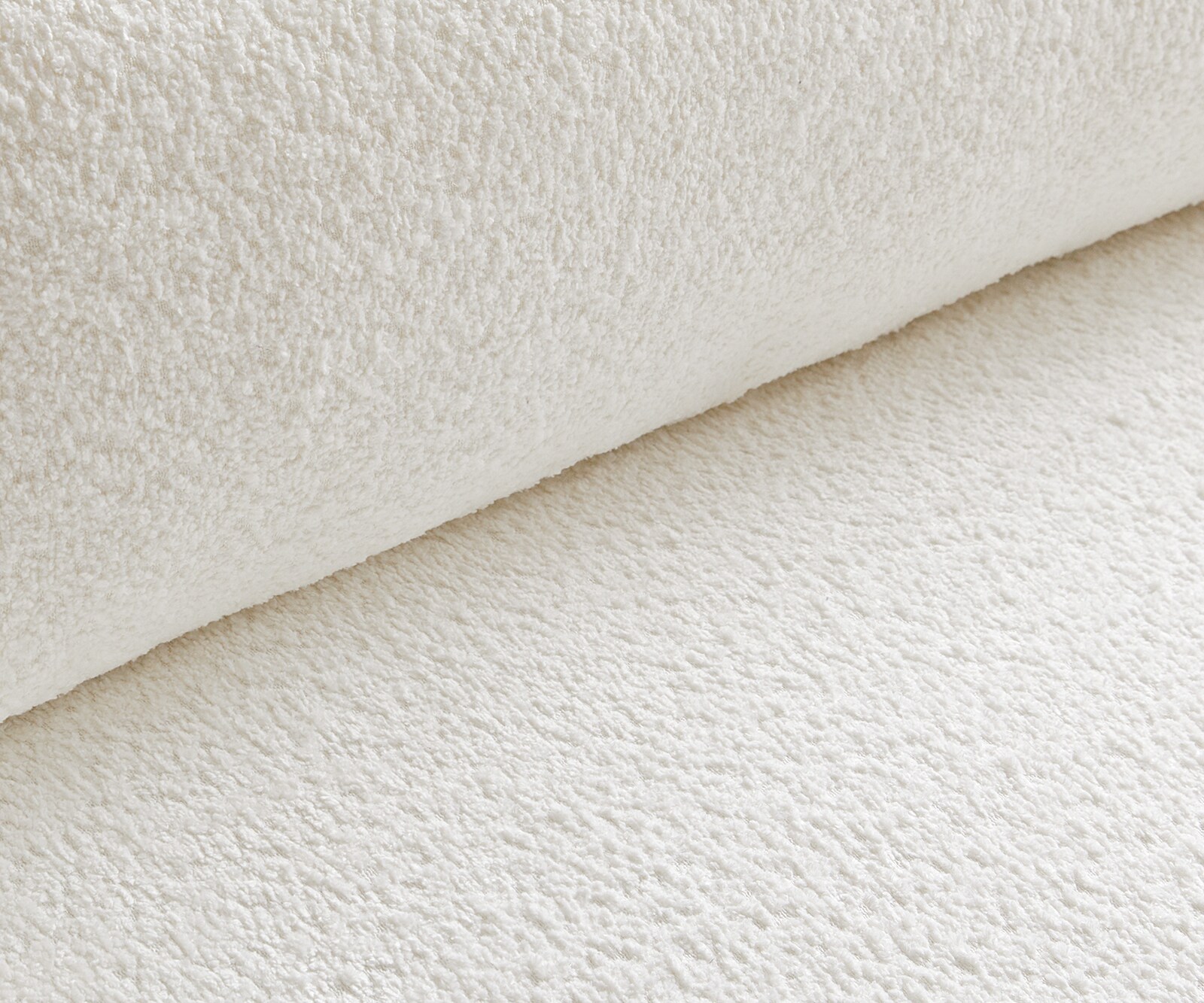 Grote bank Sirpio 230x95 cm bouclee crème-witte met kruk 2