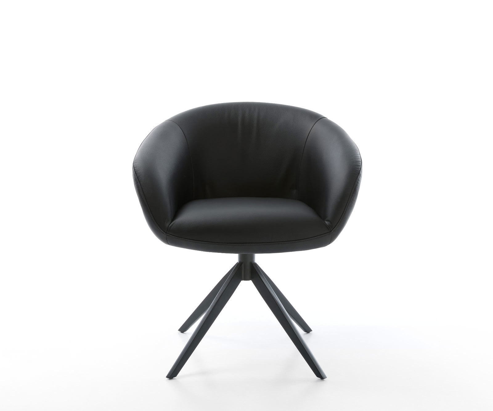 Draaistoel Vinka-Flex met armleuning echt leer zwart kruisframe breed zwart 360° draaibaar rocker-functie pocketveer kern 1 Draaistoel Vinka-Flex met armleuning echt leer zwart kruisframe breed zwart 360° draaibaar rocker-functie pocketveer kern 1