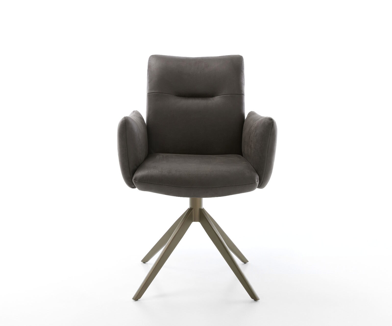 Draaistoel Jova-Flex met armleuning microvelours antraciet vintage kruisframe breed afwerking met titanium 360° draaibaar rocker-functie pocketveer kern 2