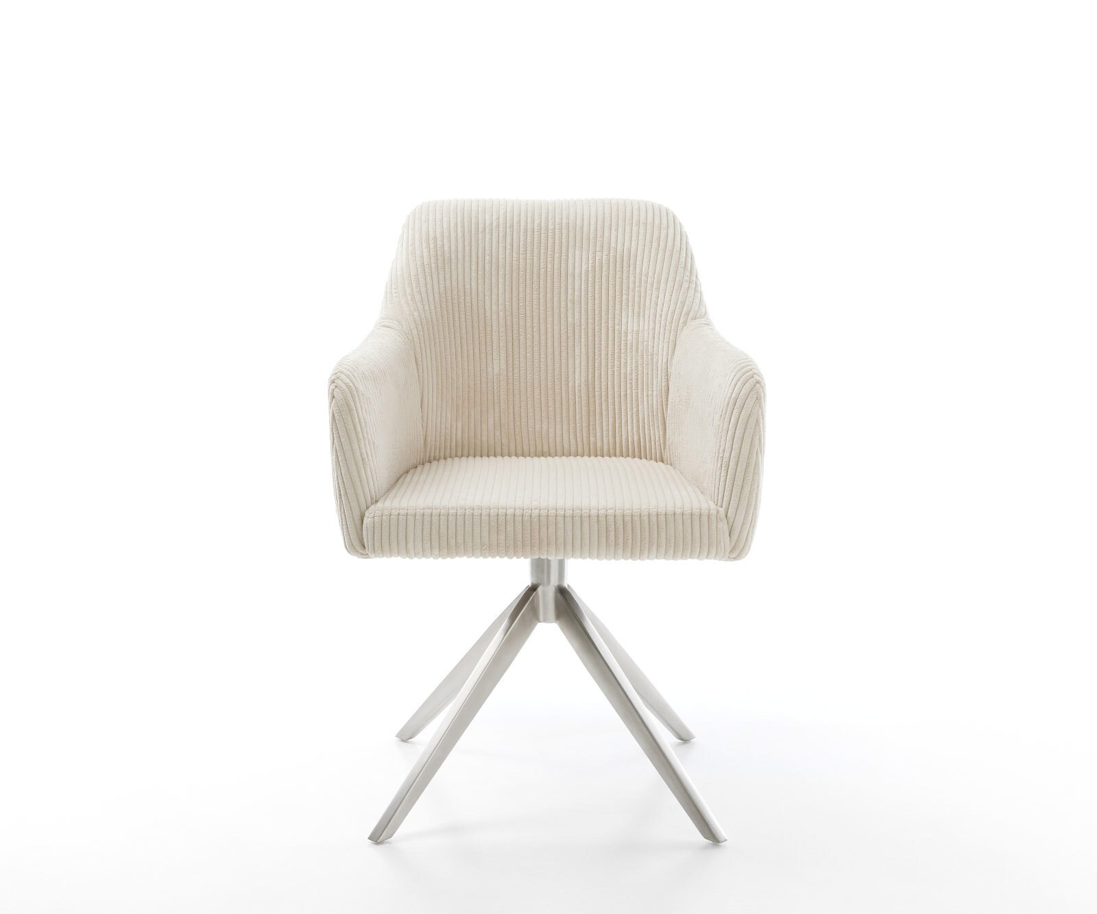 Draaistoel Greg-Flex koord beige kruisframe breed roestvrij staal 360° draaibaar rocker-functie pocketveer kern 1