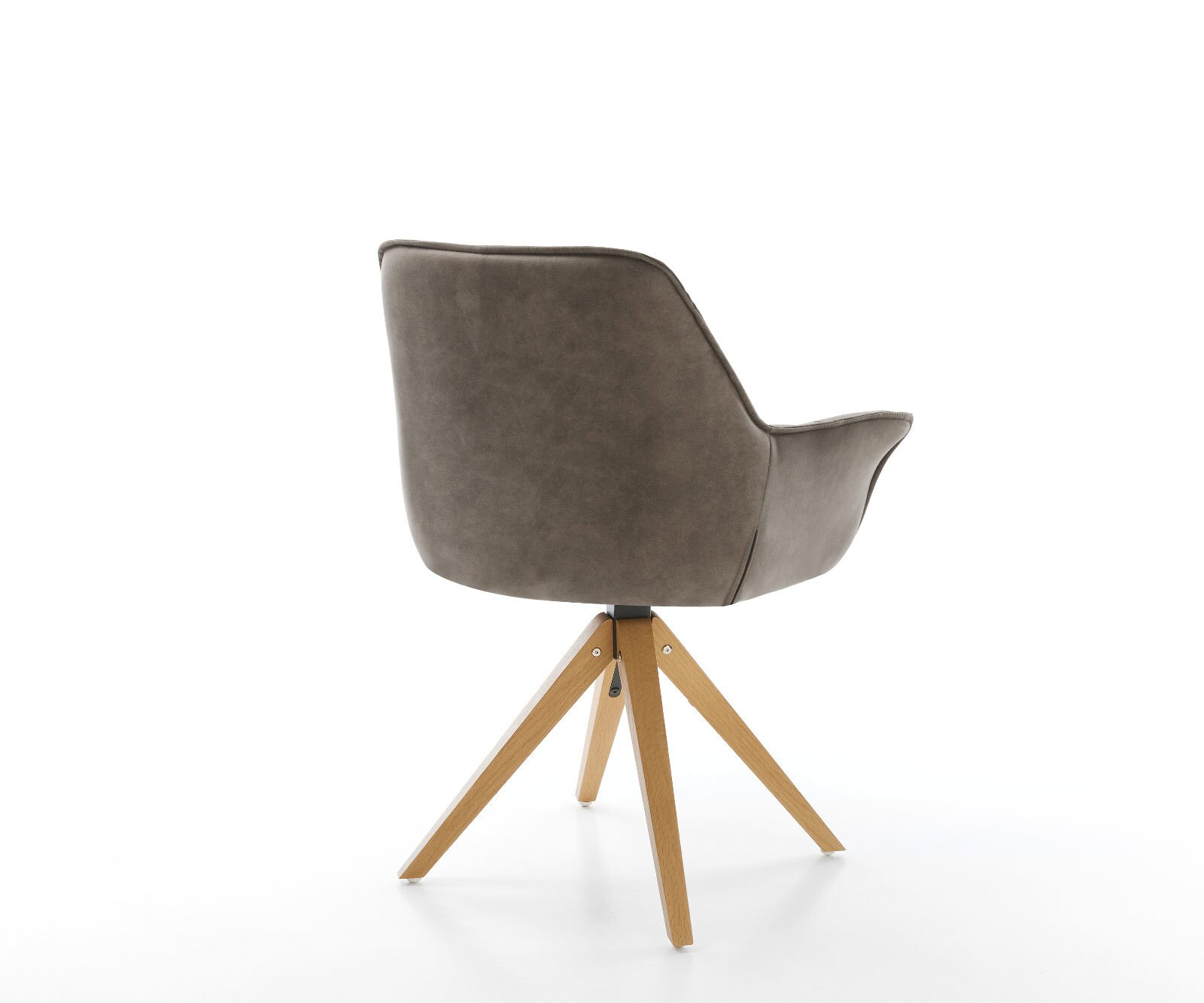 Eetkamerstoel Kaira-Flex microvelours taupe vintage houten frame hoekig natuur 4 Eetkamerstoel Kaira-Flex microvelours taupe vintage houten frame hoekig natuur 4