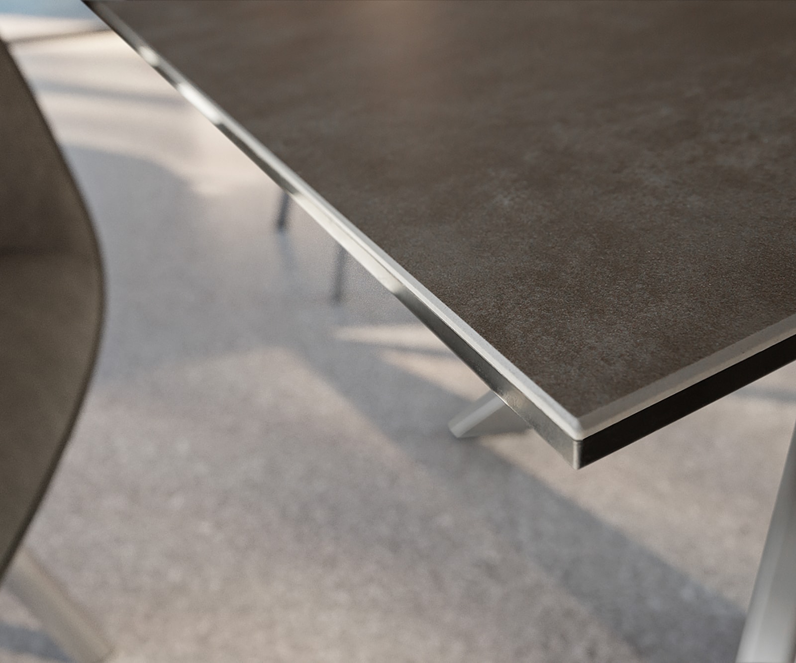 Eettafel Daven 160/200x90 cm keramisch bruin metaal uitschuifbaar 5