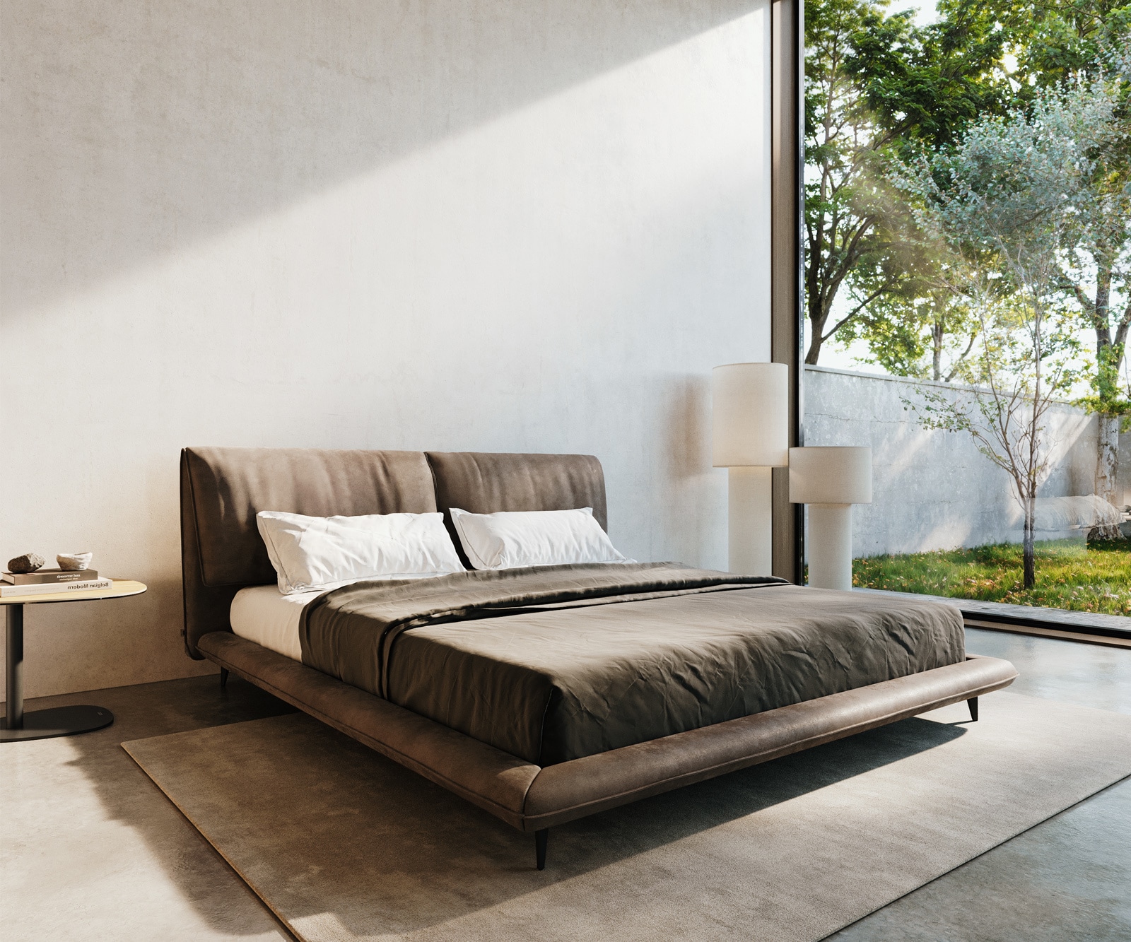 Bedframe Cusino 180x200 cm microvezel taupe vintage
