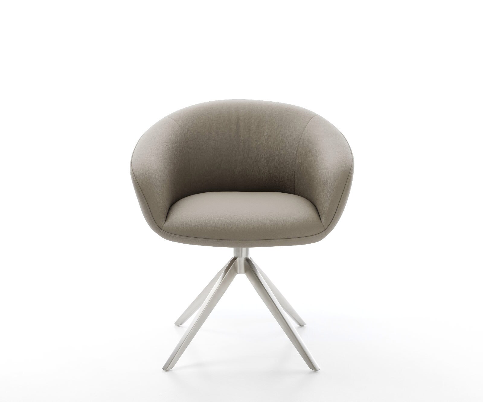 Draaistoel Vinka-Flex met armleuning echt leer mud kruisframe breed roestvrij staal 360° draaibaar rocker-functie pocketveer kern 1