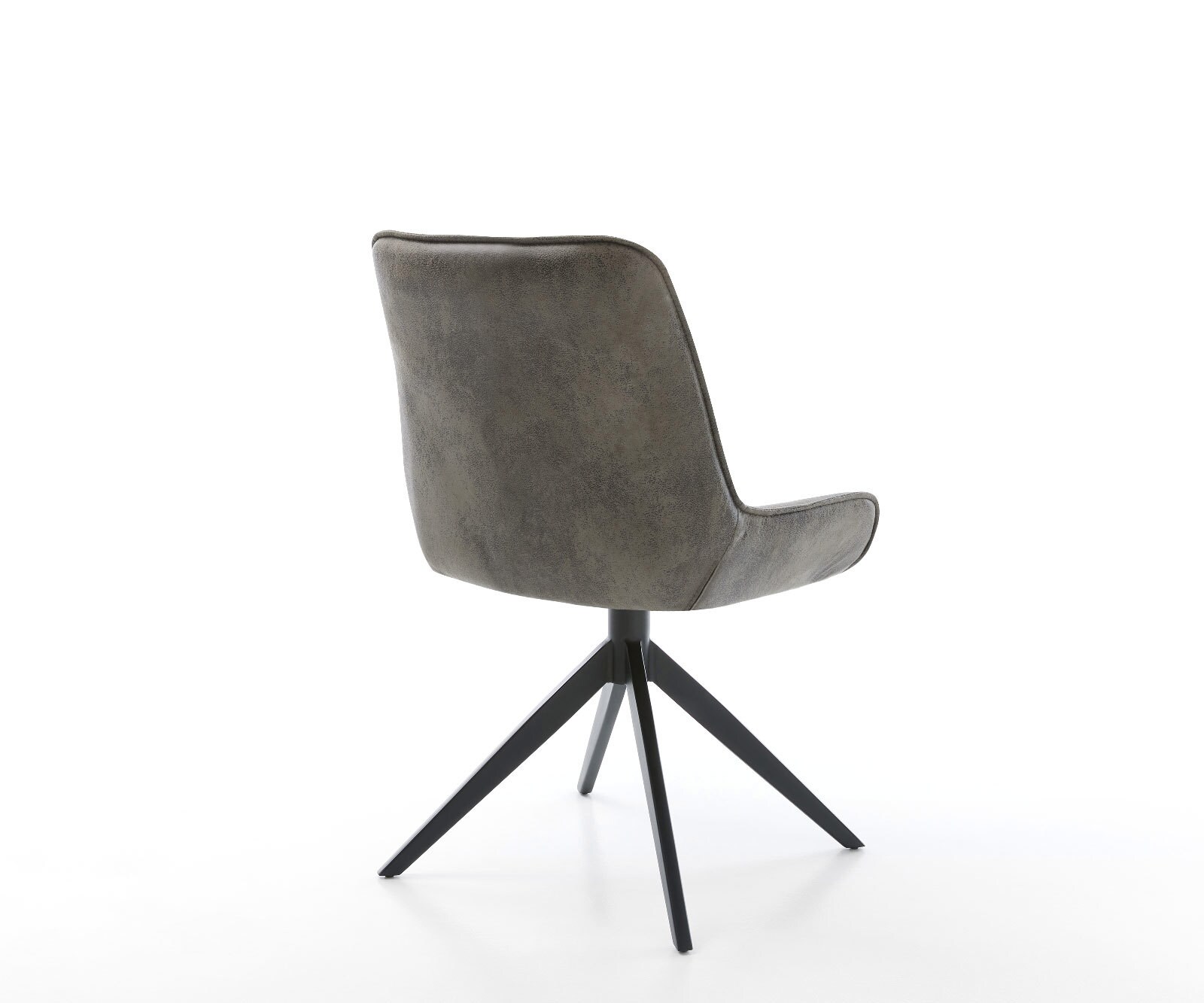 Draaistoel Taimi-Flex microvelours grijs antiek kruisframe breed zwart 360° draaibaar rocker-functie 4