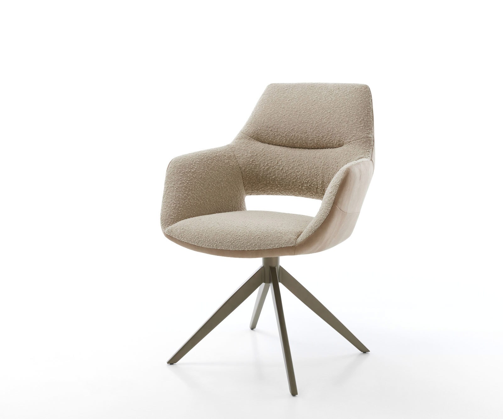 Draaistoel Yago-Flex met armleuning materiaalmix mud kruisframe breed afwerking met titanium 360° draaibaar rocker-functie pocketveer kern
