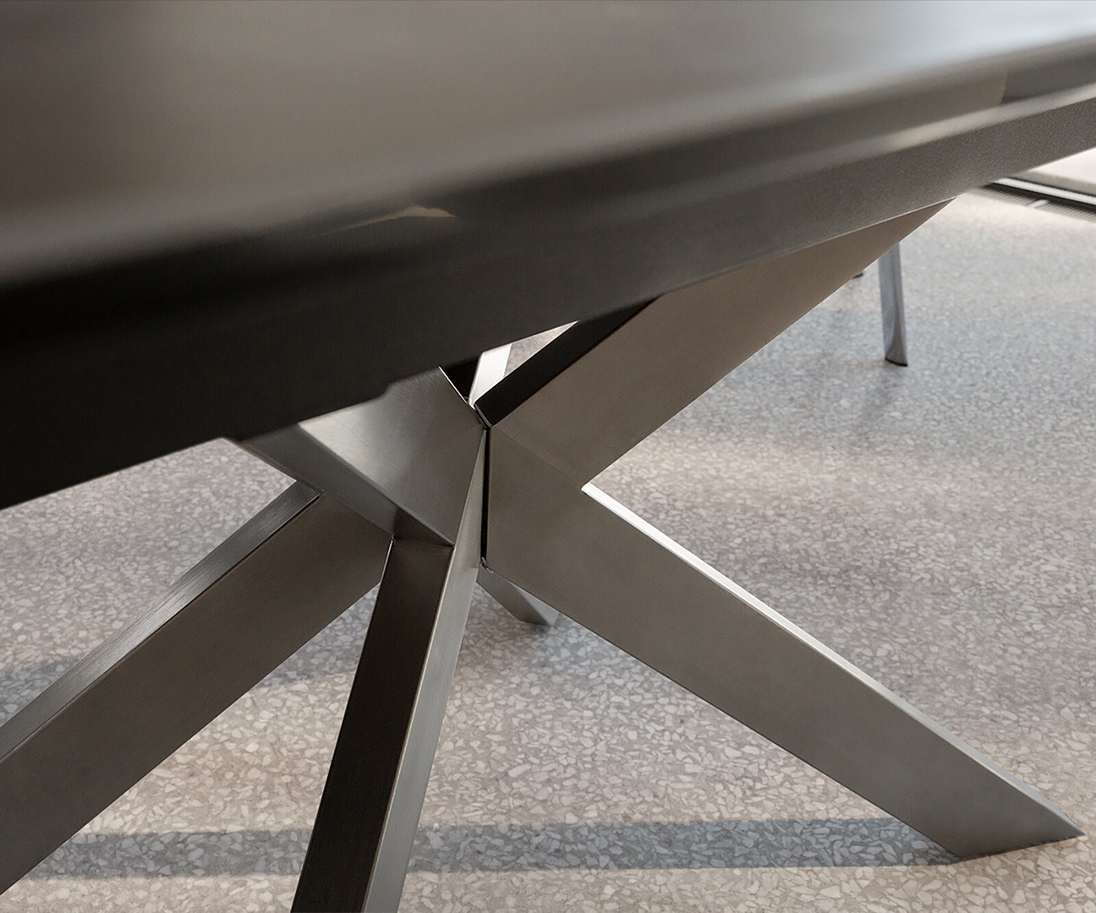 Eettafel Daven 160/200x90 cm keramisch bruin metaal uitschuifbaar 6