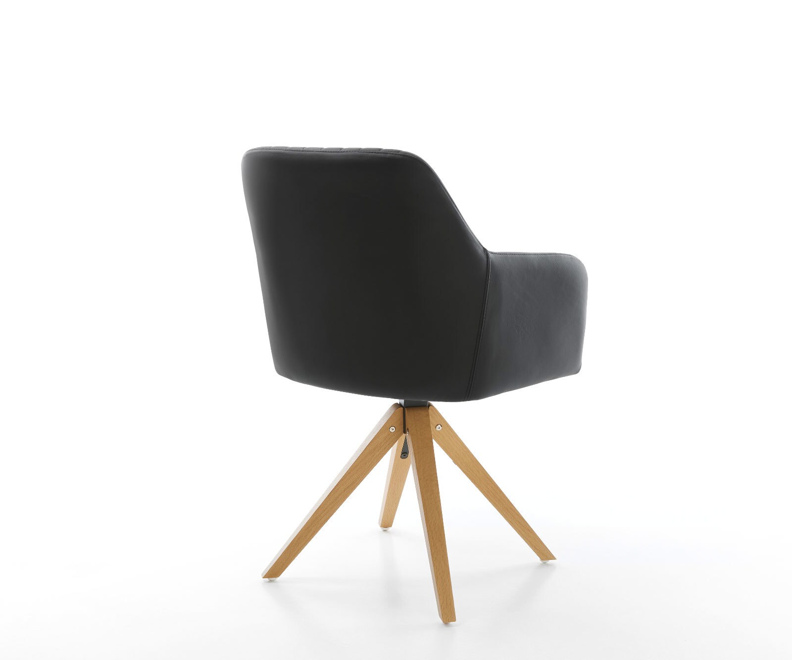 Eetkamerstoel Greg-Flex echt leer zwart houten frame hoekig natuur pocketveer kern 4