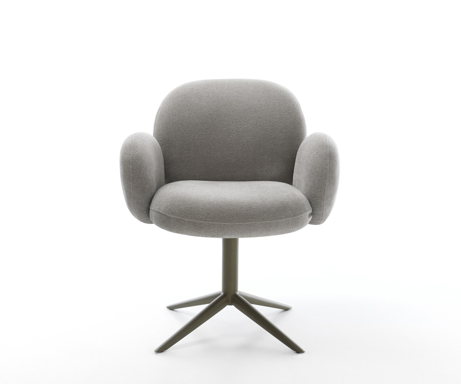 Draaistoel Nube-Flex met armleuning zachte stof met structuur grijs kruispoot afwerking met titanium 360° draaibaar rocker-functie pocketveer kern 2