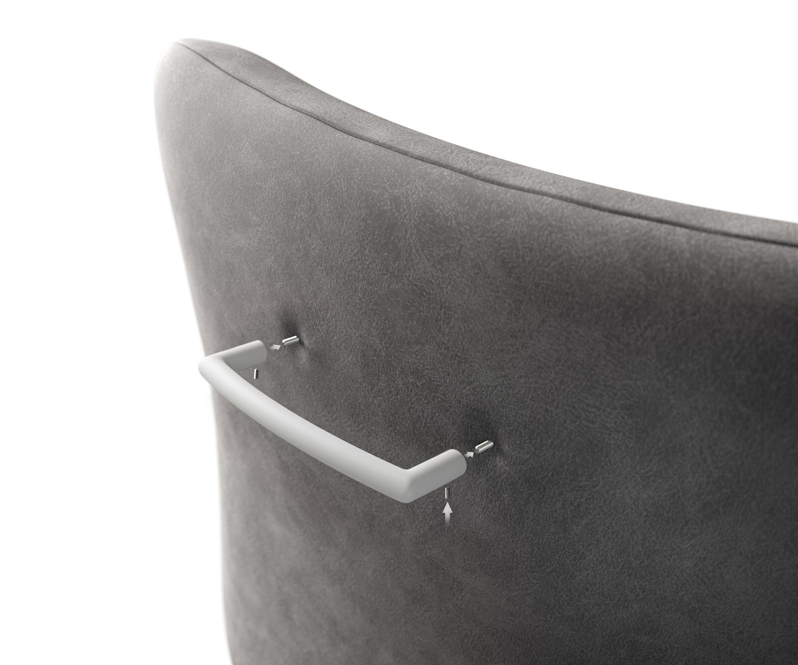 Barkruk-handgreep Flex-Rund metaal met poedercoating wit 2