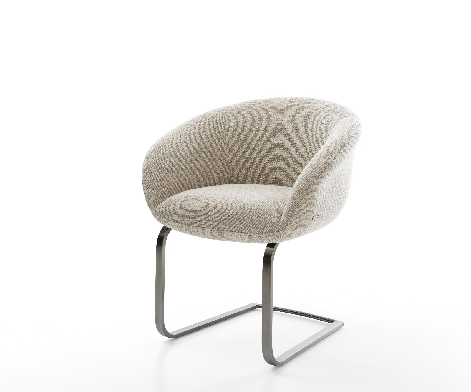 Sledemodel Vinka-Flex met armleuning geweven stof beige sledemodel vlak grafiet pocketveer kern 1