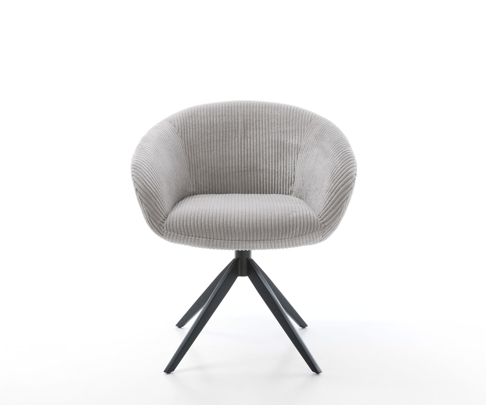 Draaistoel Vinka-Flex met armleuning koord zilver grijs kruisframe breed zwart 360° draaibaar rocker-functie pocketveer kern 1
