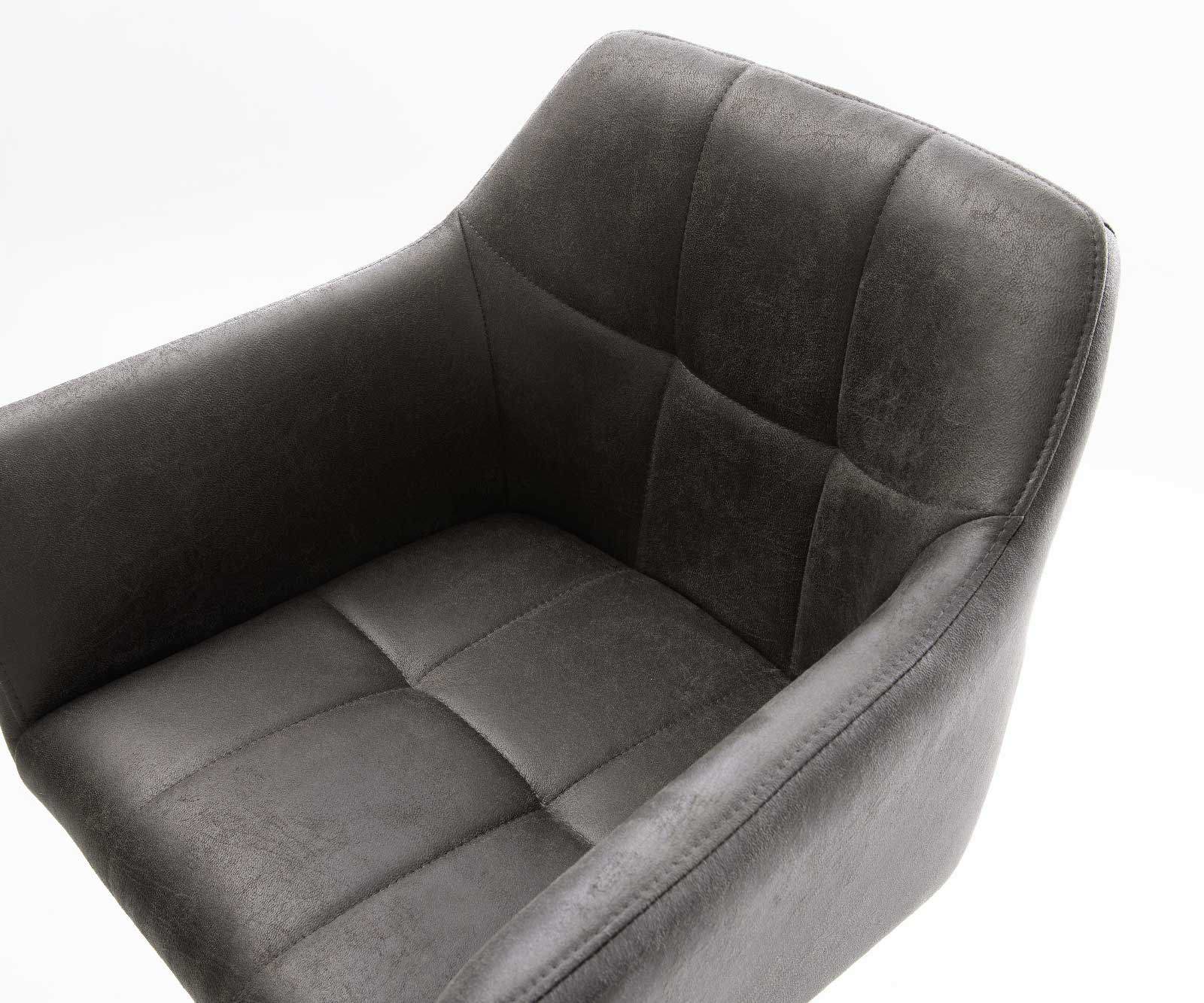 Barstoel Yulo-Flex vintage antraciet sledestoel vlak roestvrijstaal 3