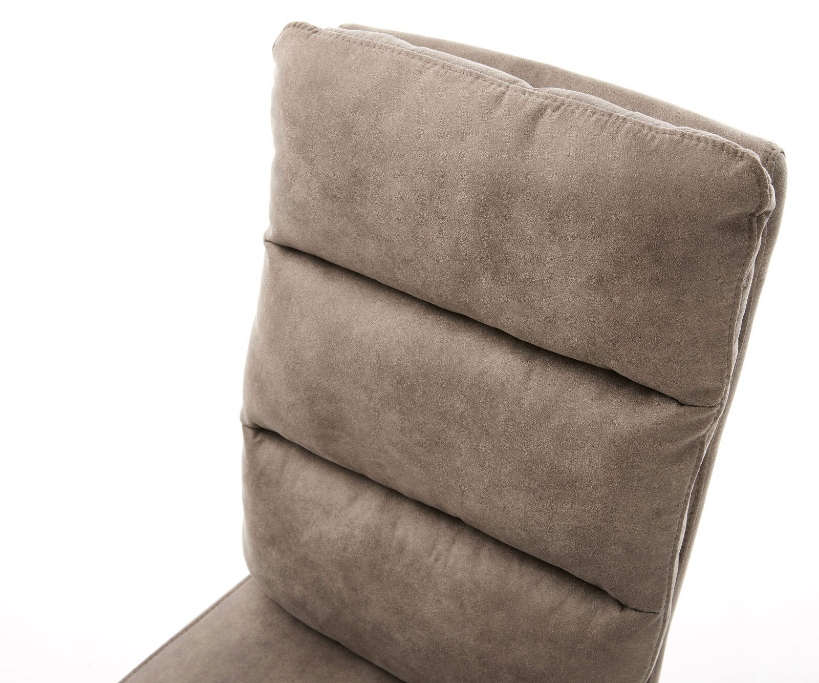 Draaistoel Pela-Flex microvelours taupe vintage kruisframe breed roestvrij staal 360° draaibaar rocker-functie pocketveer kern 4