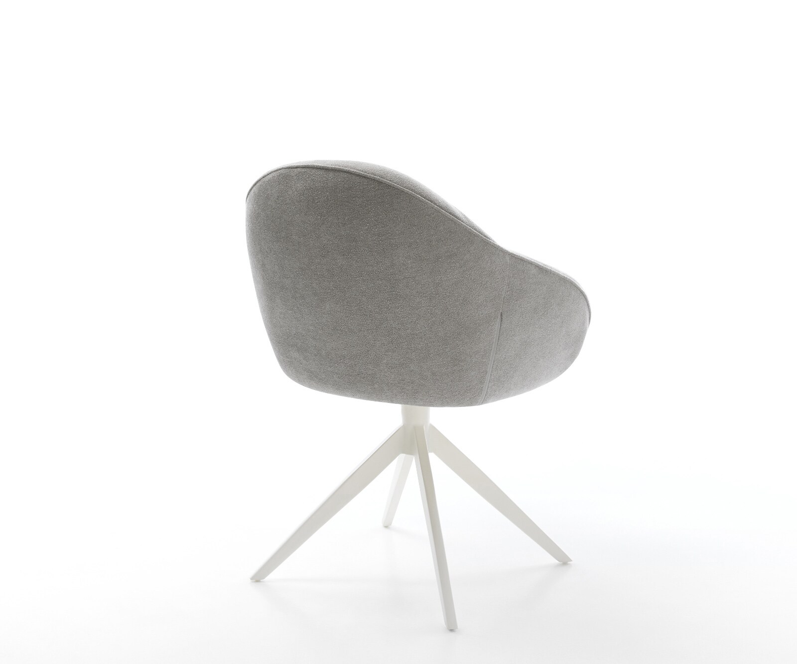 Draaistoel Gaio-Flex zachte stof met structuur grijs kruisframe breed wit 360° draaibaar rocker-functie 4