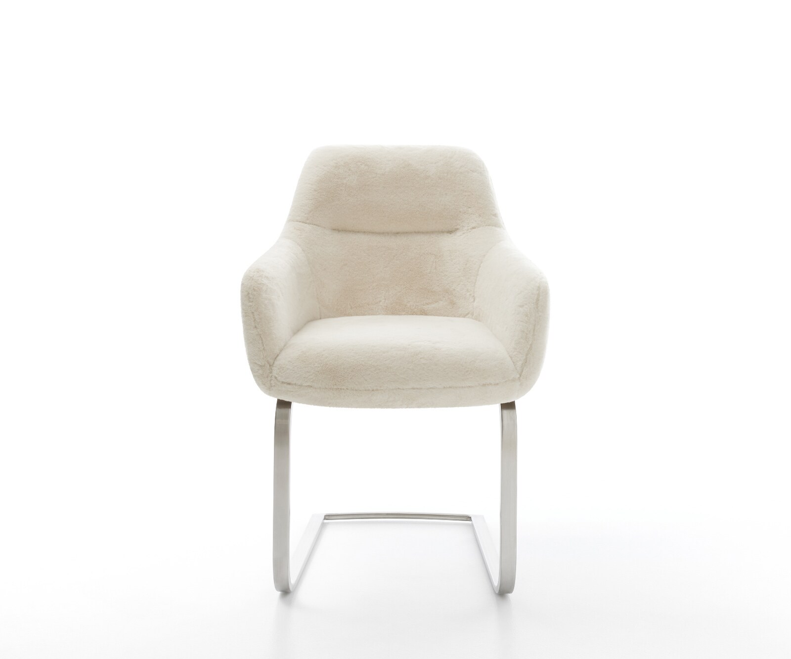 Sledemodel Pejo-Flex pluchen crème-wit sledemodel vlak roestvrij staal pocketveer kern 2