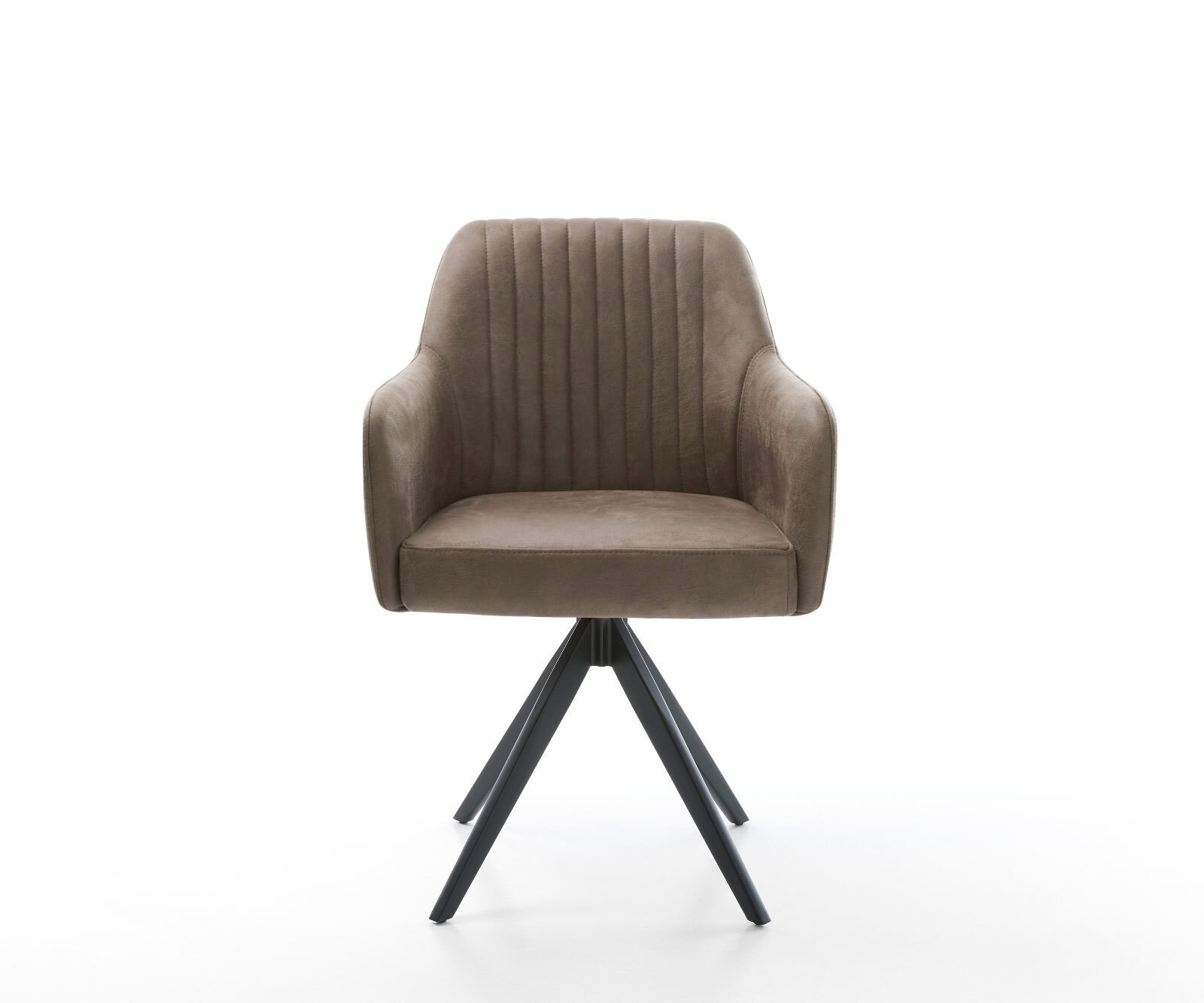 Eetkamerstoel Greg-Flex microvelours taupe vintage kruisframe hoekig zwart pocketveer kern 2