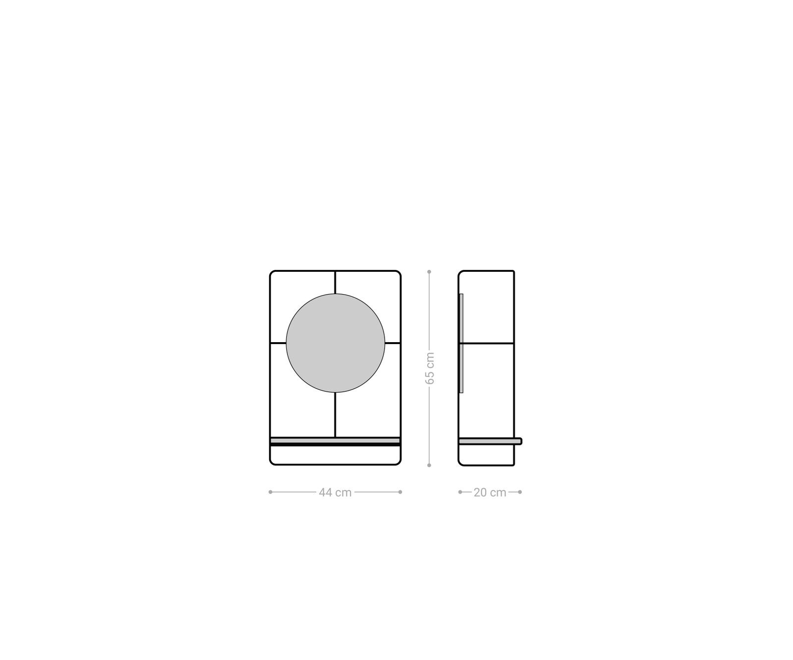 Spiegel Cadria 45x65 cm acacia natuur metaal zwart 5