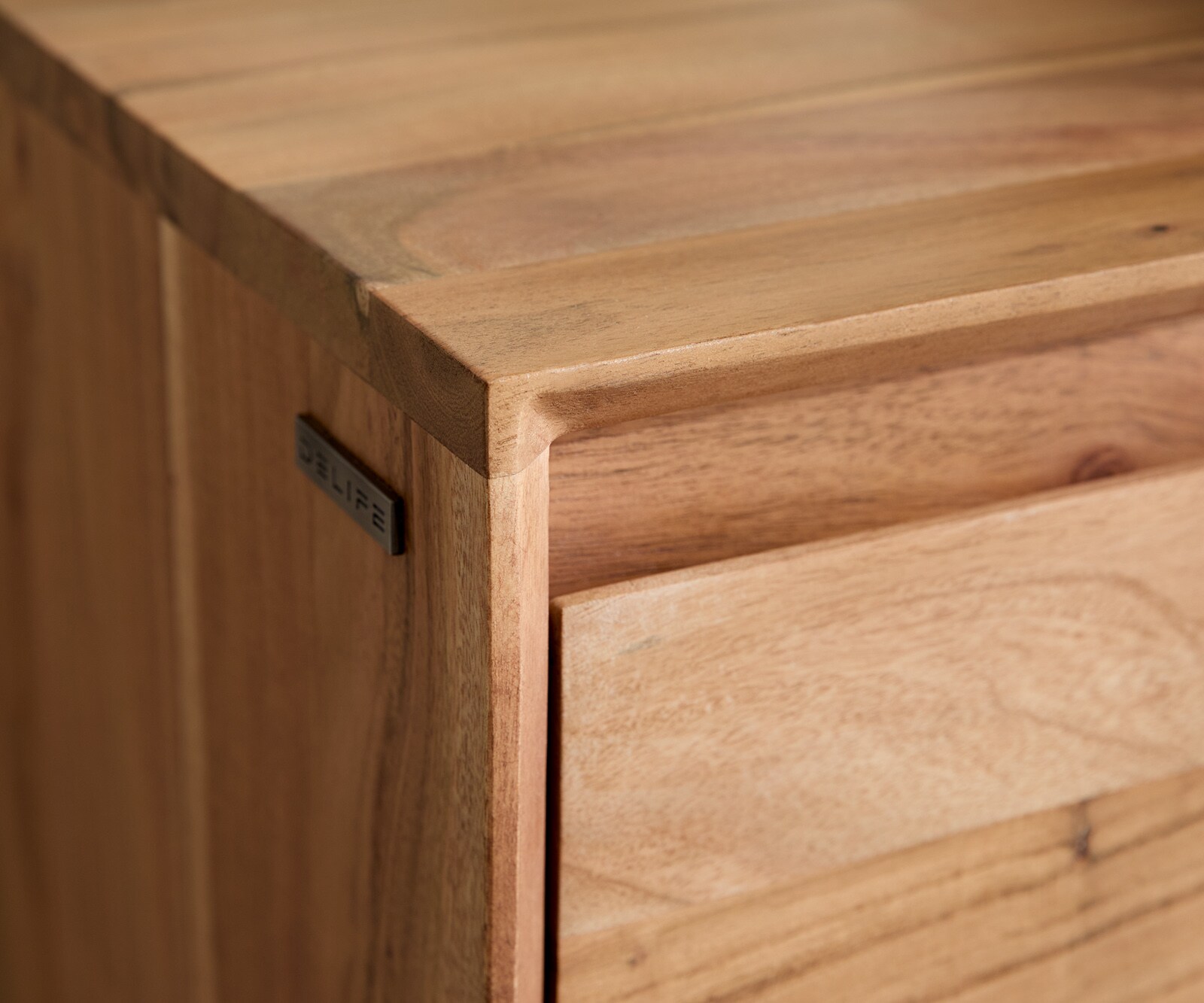 TV-meubel Elandor acacia natuur 175 cm 2 deuren 4 lades houten pootjes 5