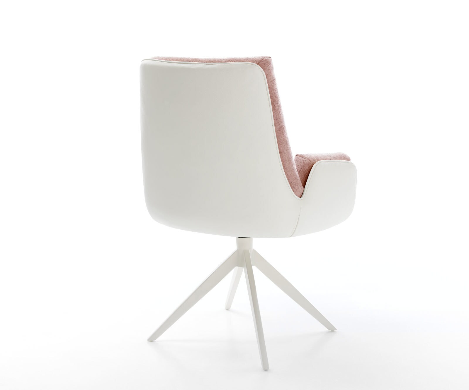 Draaistoel Clea-Flex materiaalmix echt leer wit-rosé kruisframe breed wit 360° draaibaar rocker-functie 4 Draaistoel Clea-Flex materiaalmix echt leer wit-rosé kruisframe breed wit 360° draaibaar rocker-functie 4