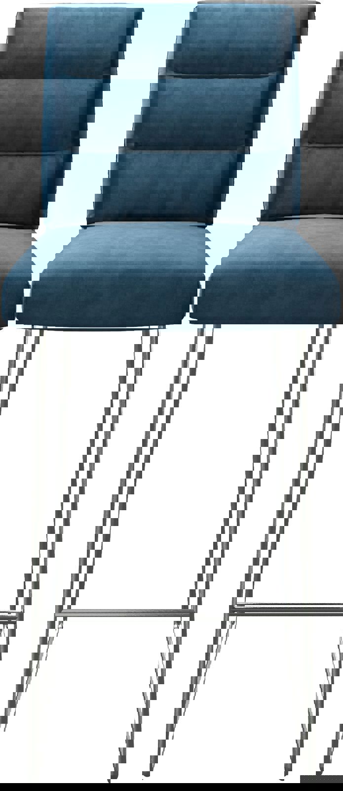 Barstoel Pela-Flex fluweel blauw slipframe roestvrij staal 3