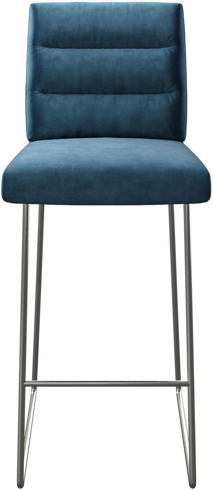 Barstoel Pela-Flex fluweel blauw slipframe roestvrij staal 3 Barstoel Pela-Flex fluweel blauw slipframe roestvrij staal 3
