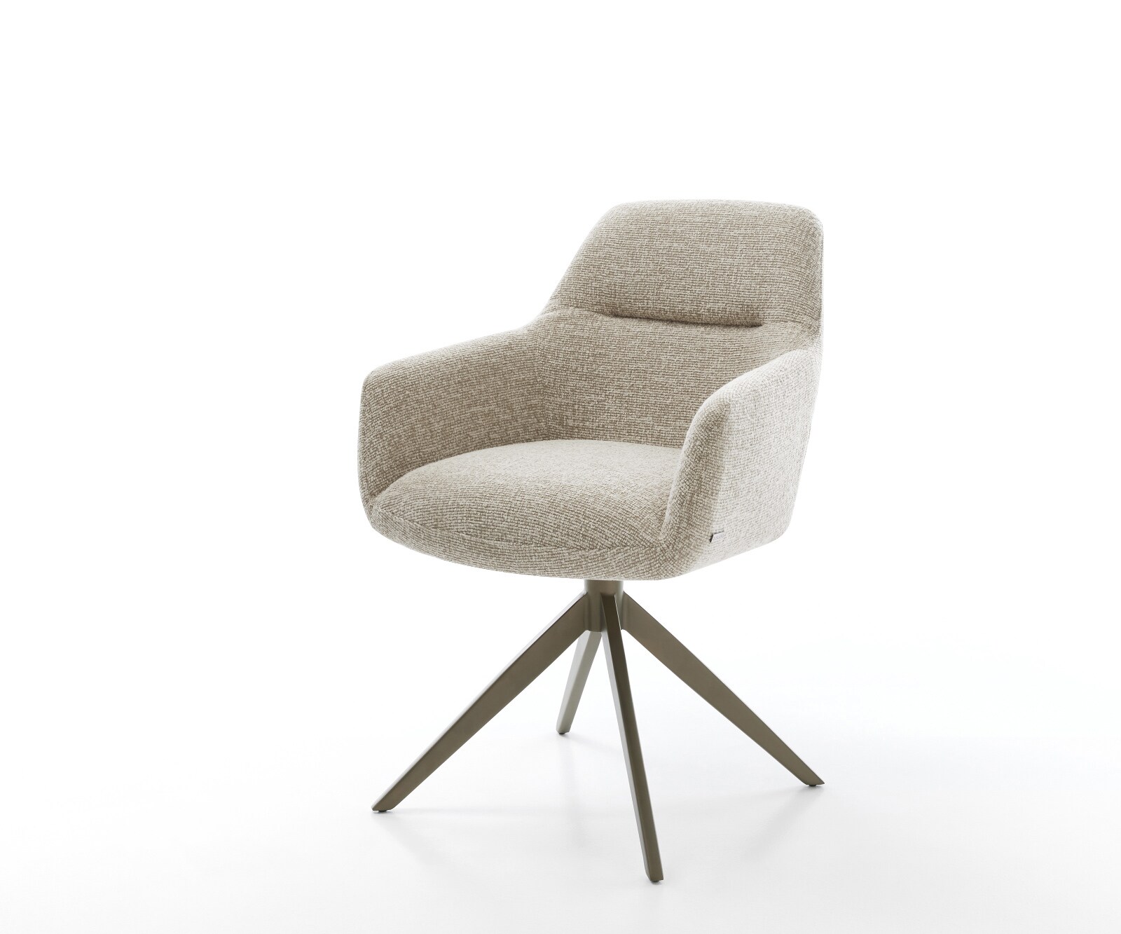 Draaistoel Pejo-Flex geweven stof beige kruisframe breed afwerking met titanium 360° draaibaar rocker-functie pocketveer kern 1