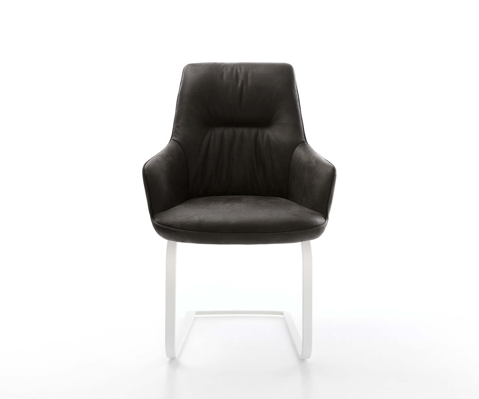 Sledemodel Zelia-Flex met armleuning microvelours antraciet vintage sledemodel vlak wit pocketveer kern 1