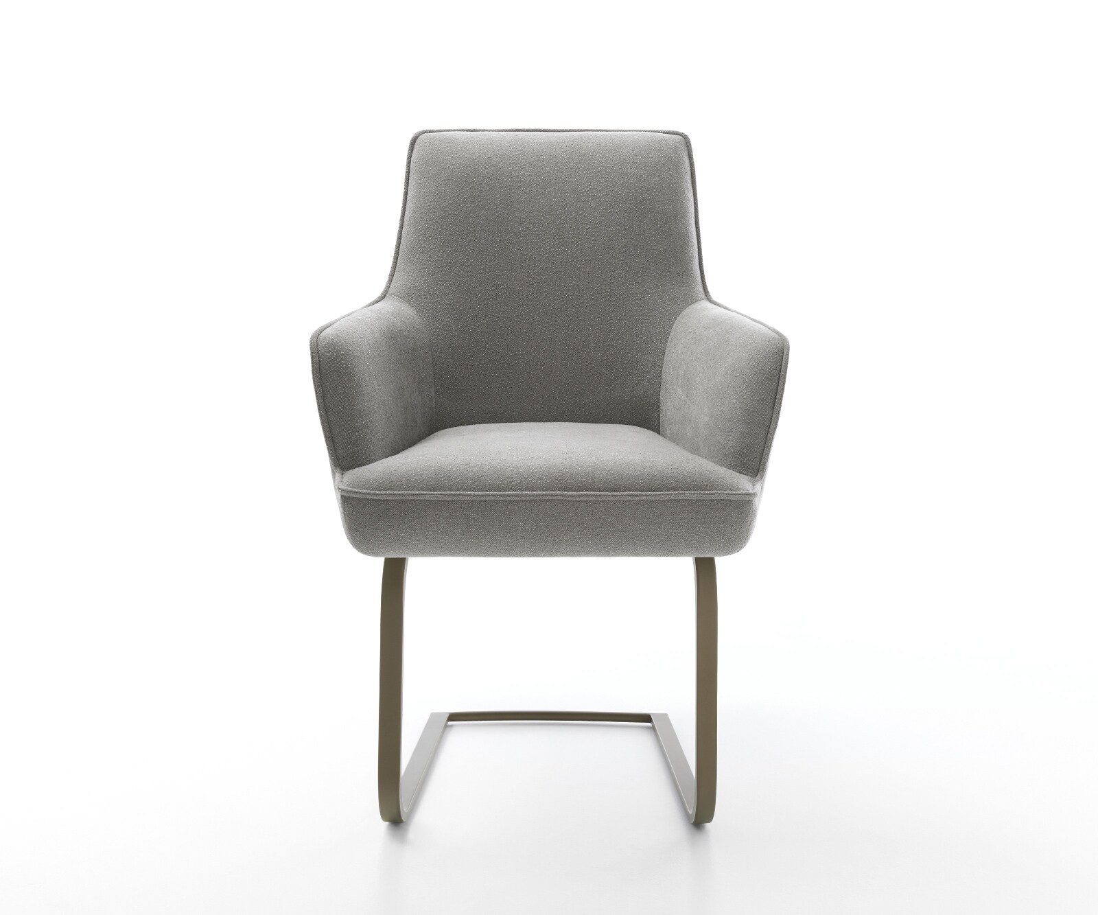 Sledemodel Heira-Flex met armleuning zachte stof met structuur grijs sledemodel vlak afwerking met titanium pocketveer kern 2