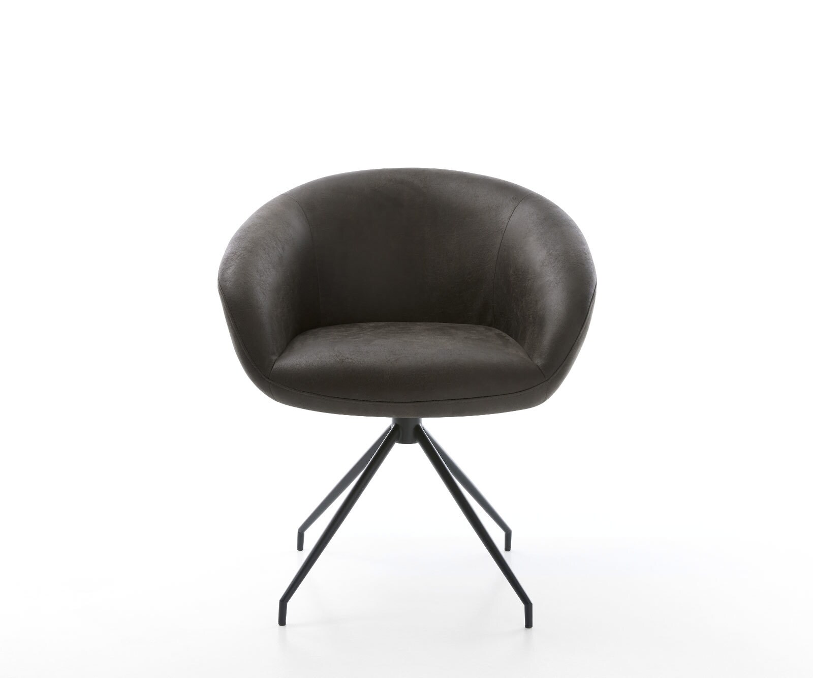 Draaistoel Vinka-Flex met armleuning microvelours antraciet vintage kruisframe conisch zwart 180° draaibaar pocketveer kern 2