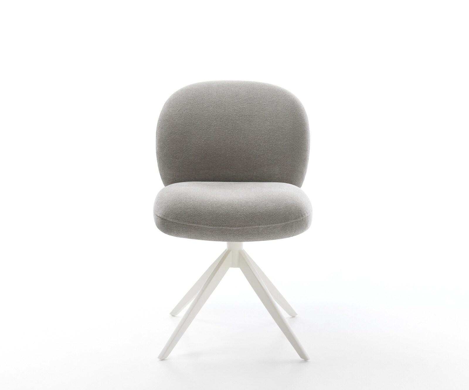 Draaistoel Nube-Flex zachte stof met structuur grijs kruisframe breed wit 360° draaibaar rocker-functie pocketveer kern 2