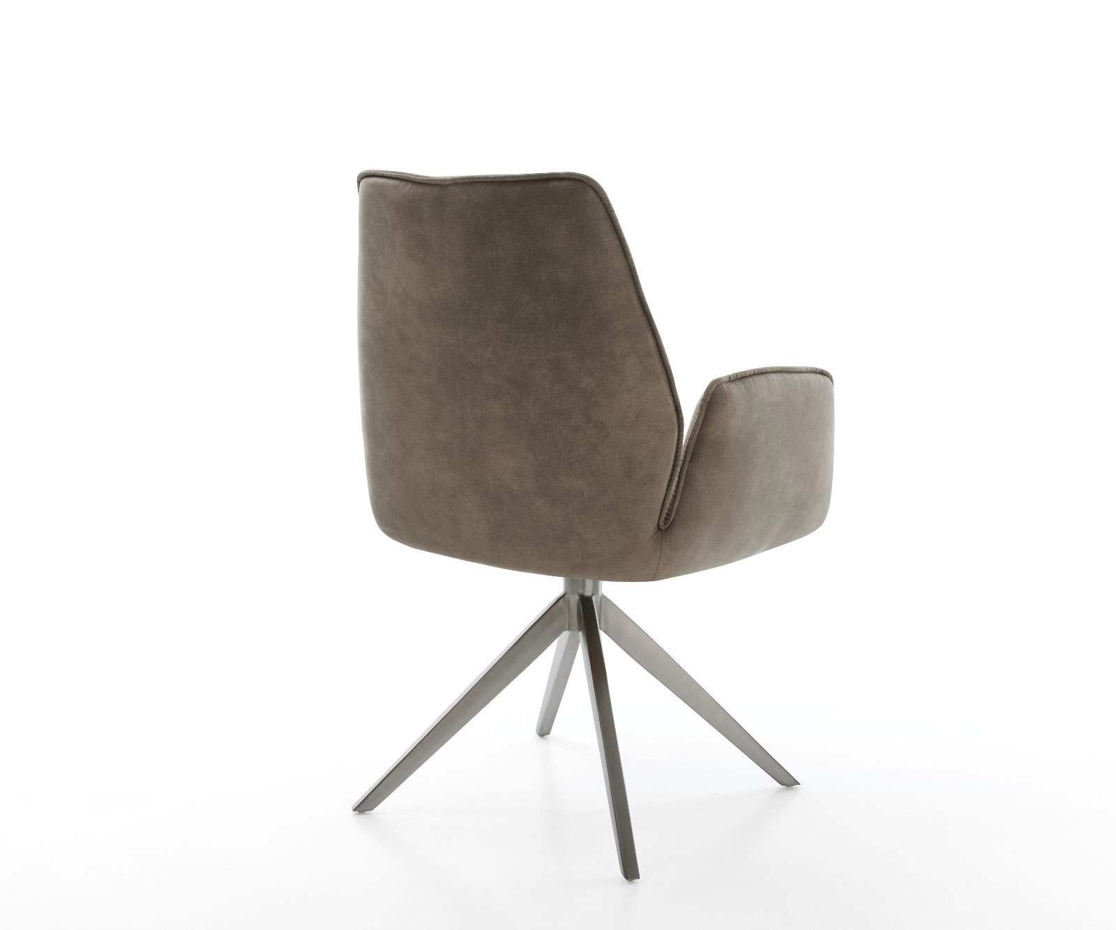 Draaistoel Zoa-Flex microvelours taupe vintage kruisframe breed grafiet 360° draaibaar rocker-functie pocketveer kern 4 Draaistoel Zoa-Flex microvelours taupe vintage kruisframe breed grafiet 360° draaibaar rocker-functie pocketveer kern 4