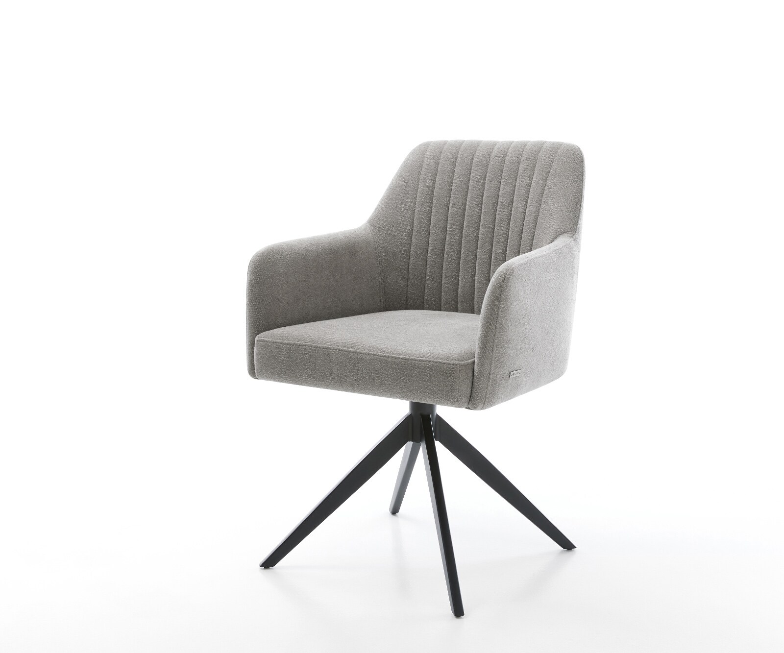 Draaistoel Greg-Flex zachte stof met structuur grijs kruisframe breed zwart 360° draaibaar rocker-functie pocketveer kern 1