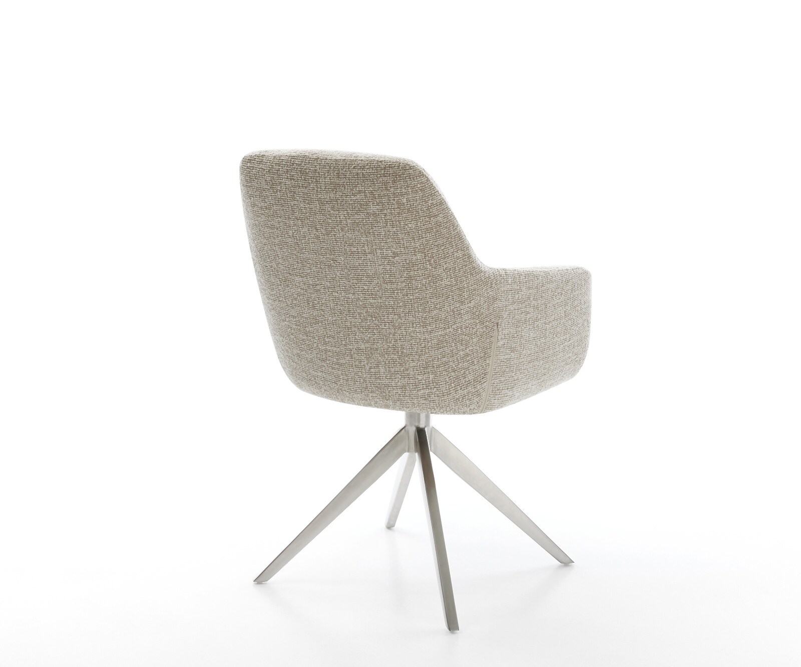 Draaistoel Pejo-Flex geweven stof beige kruisframe breed roestvrij staal 360° draaibaar rocker-functie pocketveer kern 5