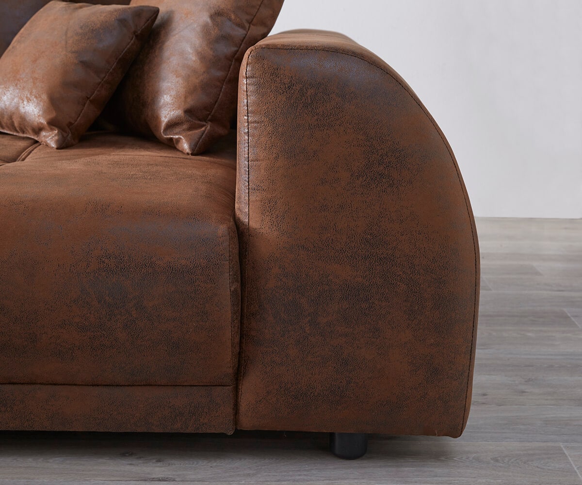 Hoekbank Violetta 300 x 220 cm kunstleer bruin recamiere variabel 4