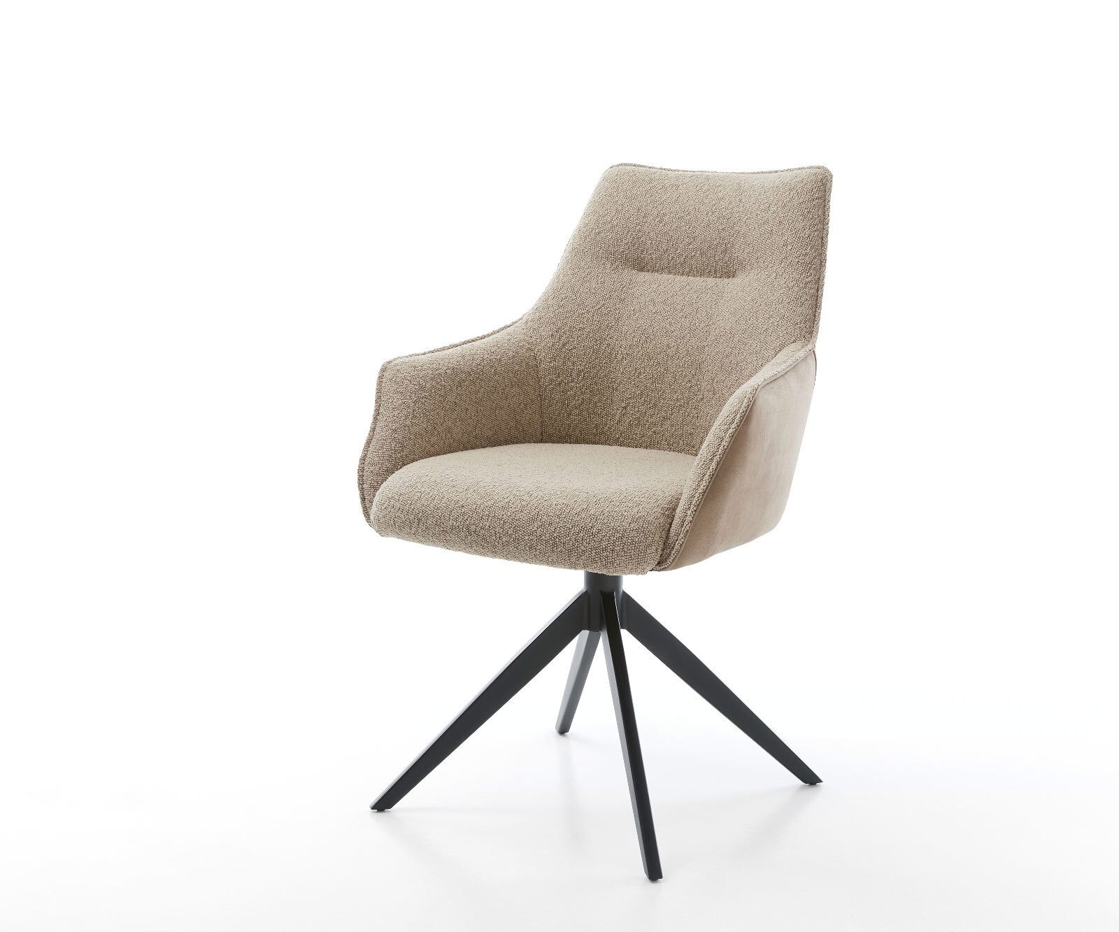 Draaistoel Alja-Flex met armleuning materiaalmix mud kruisframe breed zwart 360° draaibaar pocketveer kern