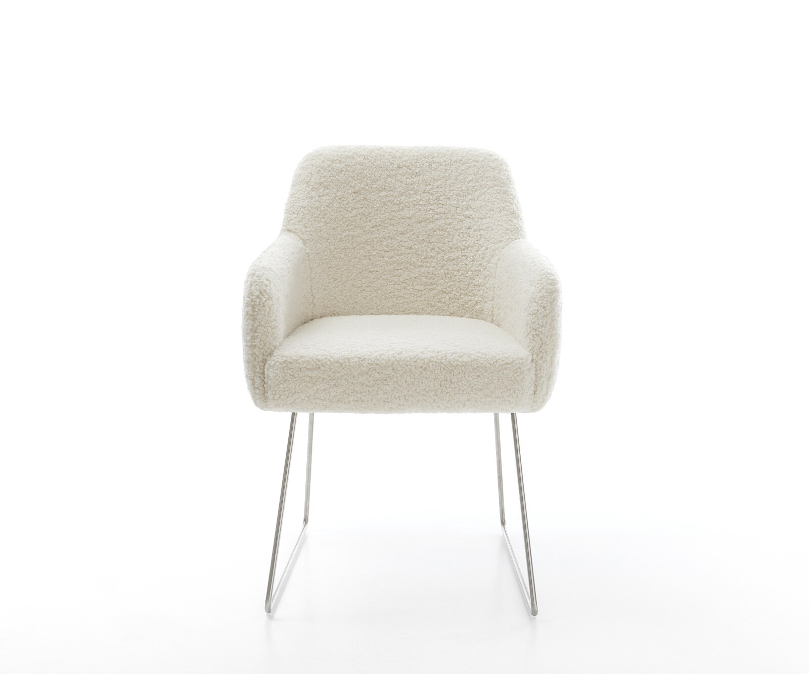 Eetkamerstoel Greg-Flex teddy beige slipframe roestvrij staal pocketveer kern 2