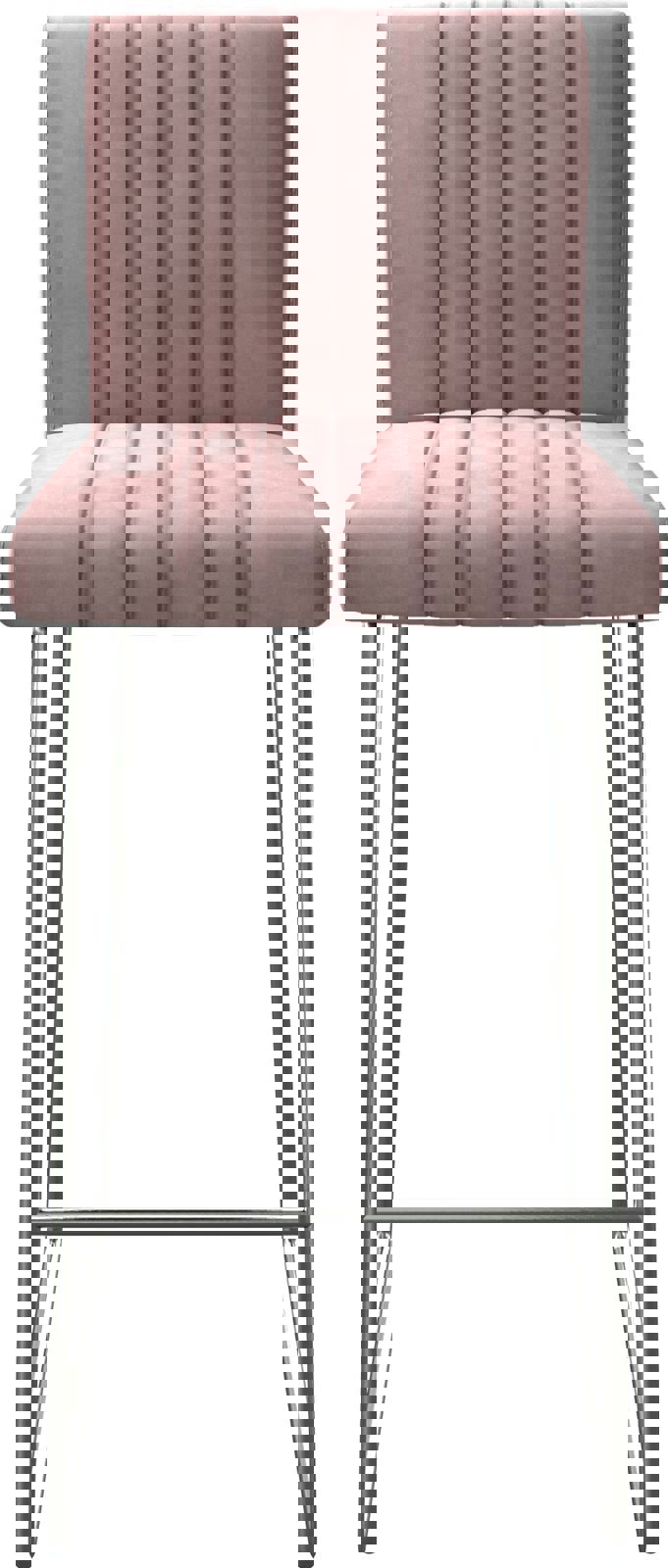 Barstoel Luiga-Flex fluweel rosé slipframe roestvrij staal 3