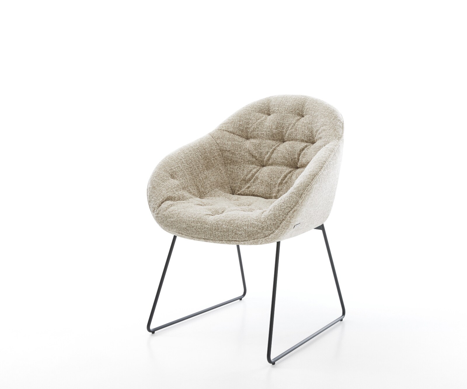 Eetkamerstoel Gaio-Flex geweven stof beige slipframe zwart