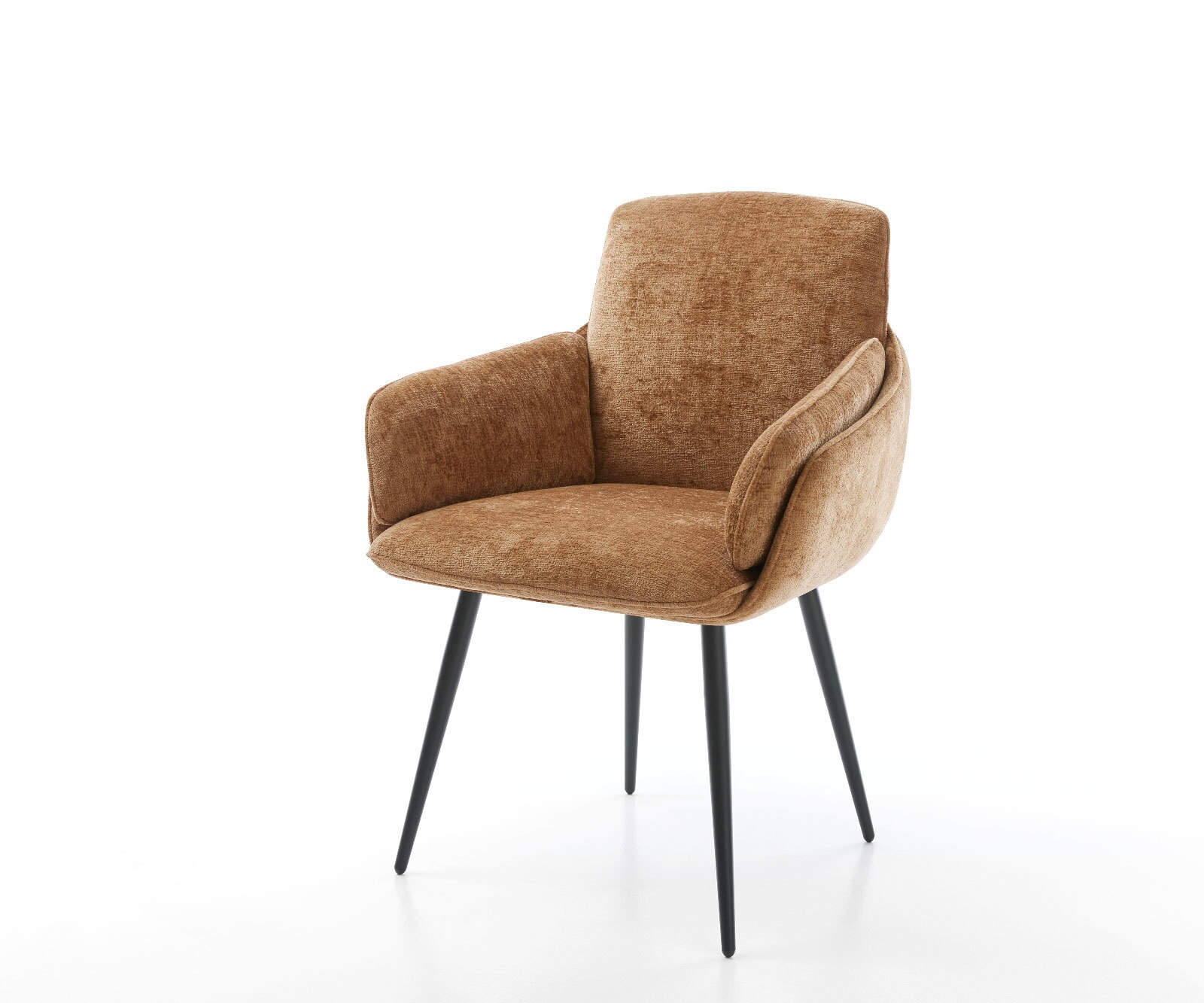 Eetkamerstoel Luan-Flex met armleuning chenille Roest 4-poot conisch zwart Eetkamerstoel Luan-Flex met armleuning chenille Roest 4-poot conisch zwart