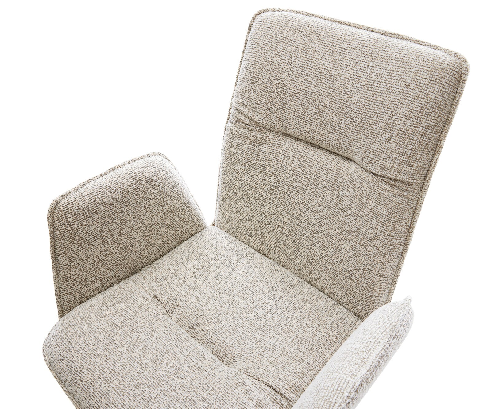 Draaistoel Vinja-Flex geweven stof beige kruisframe breed zwart 360° draaibaar rocker-functie 3