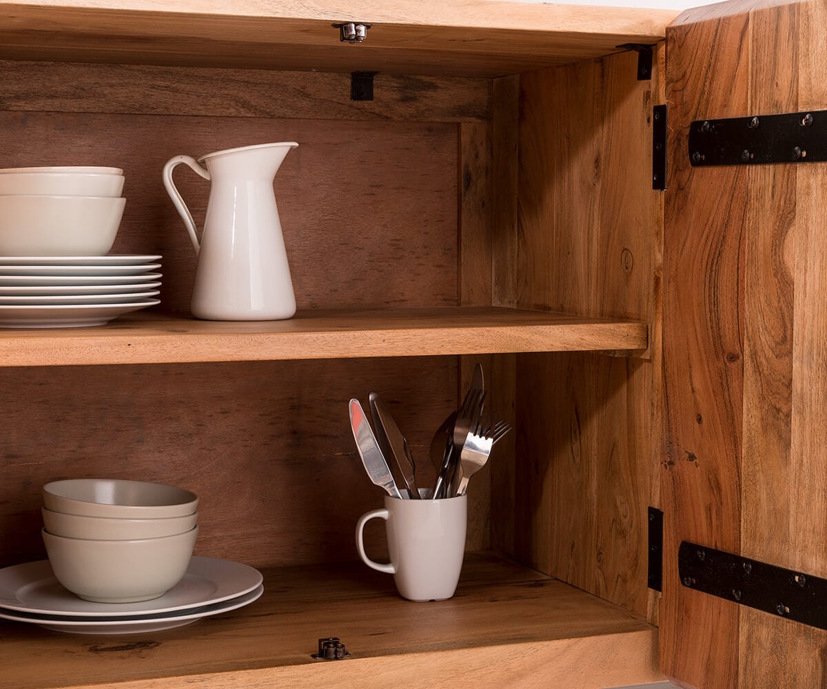 Dressoir Live-Edge 220 cm massief acacia natuur 6 deuren 3 Dressoir Live-Edge 220 cm massief acacia natuur 6 deuren 3