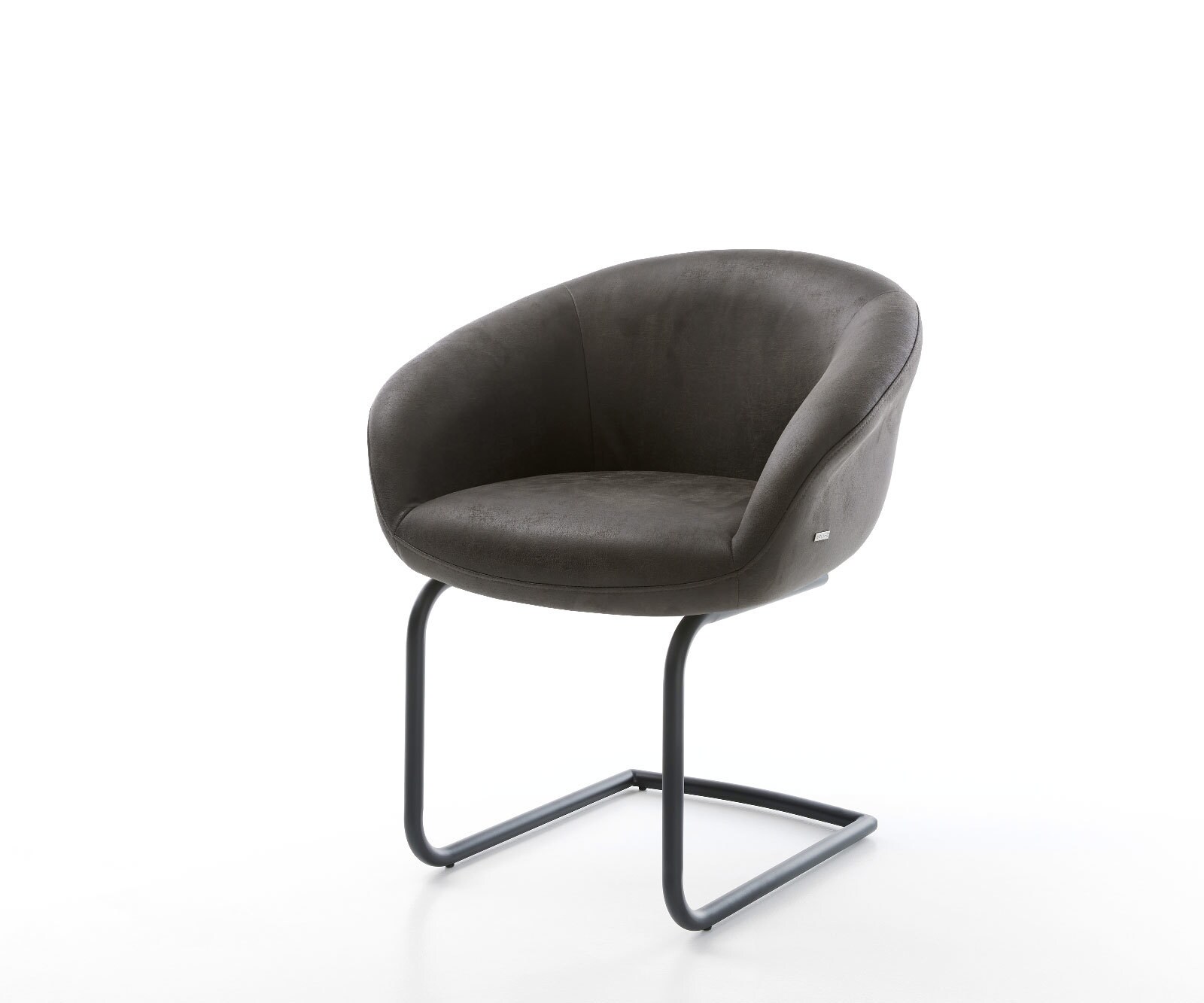 Sledemodel Vinka-Flex met armleuning microvelours antraciet vintage sledemodel rond zwart pocketveer kern 1